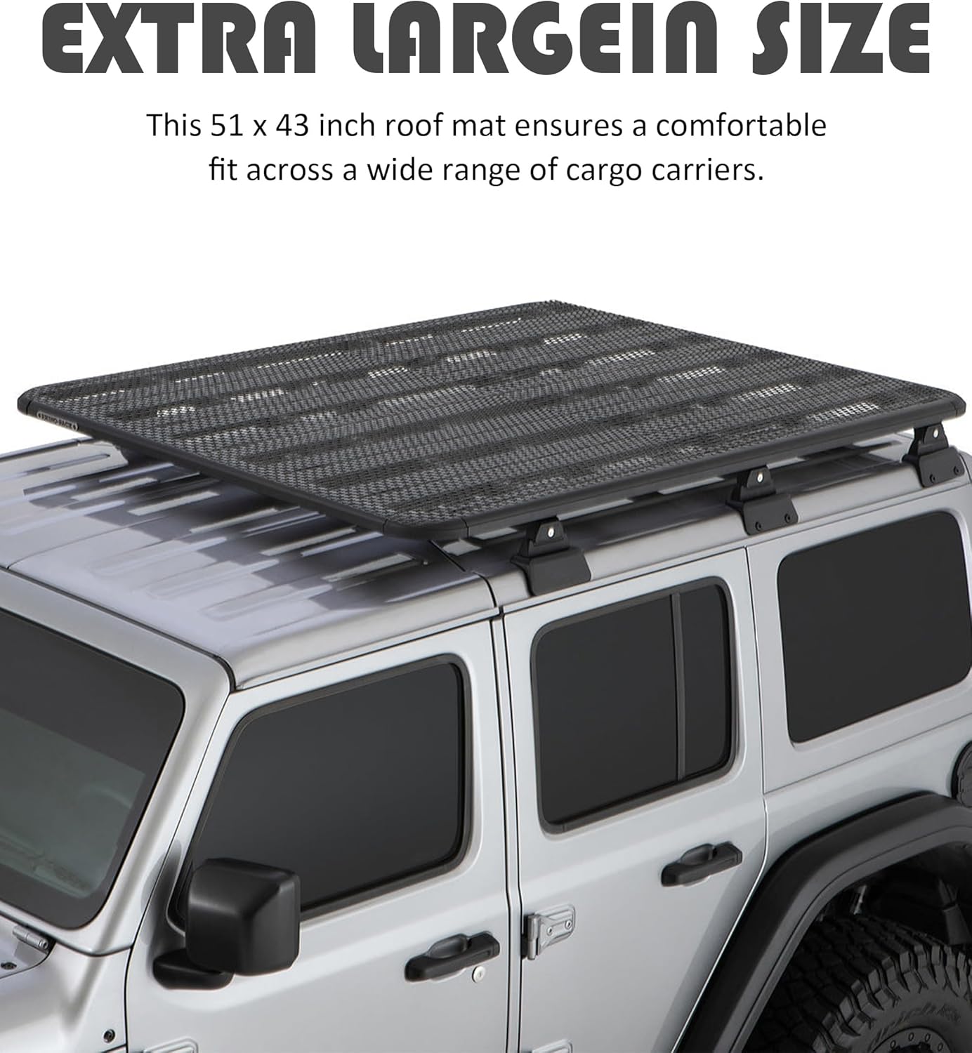 Roof Rack Pads, 51"x43" Rooftop Cargo Bag Mat, Car Accessories Roof Cargo Bag Protective Mat, Roof Mat Car Skid Proof Mat