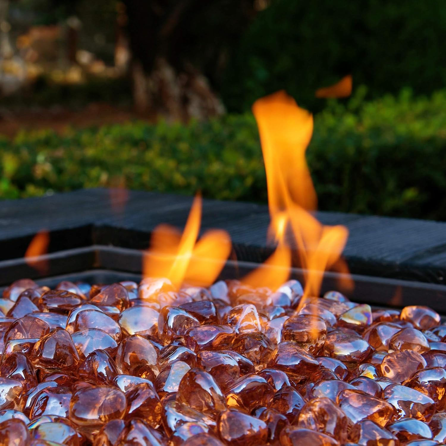 Fire Glass Diamond 1 Inch Fire Pit Glass Rocks for Propane or Gas Fire Pit （10 Pounds Margarita Azura Blue ） Gift Package