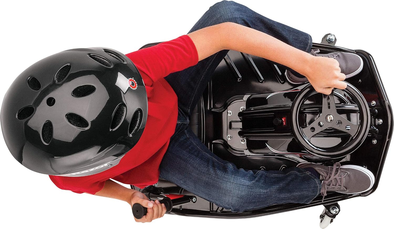 Razor Crazy Cart DLX for Kids Ages 9+ - 24V Electric Drfting Go Kart - Enhanced Drift Bar, Brodie Knob Steering, Variable Speed, Up to 12 mph