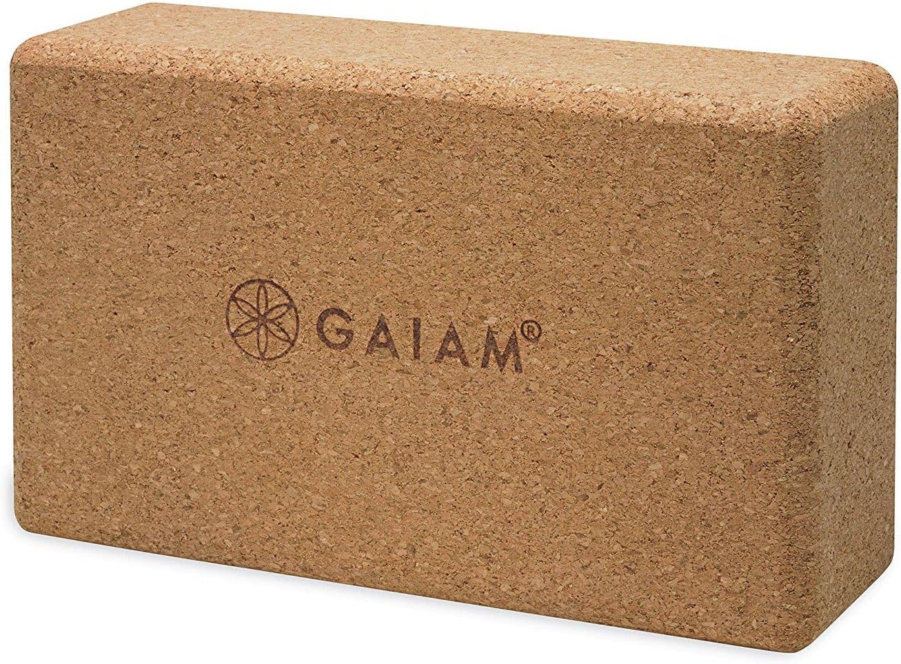 Gaiam Natural Cork Yoga Block, Non-Slip Brick for Pilates & Balance | 100% natural cork with non-slip grip & rounded edges. Eco-friendly foam alternative for yoga, Pilates, balance & meditation.