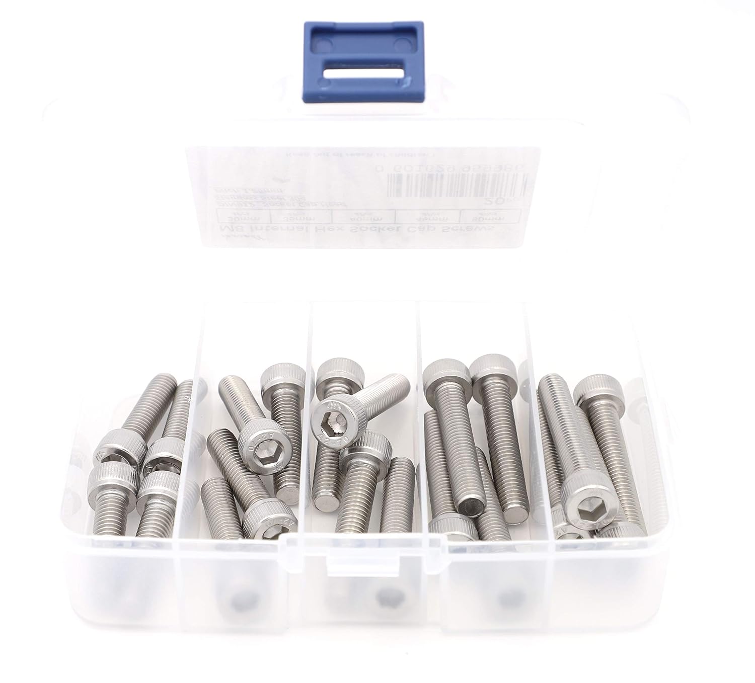 iexcell 20 Pcs M8 x 30/35/40/45/50 mm Stainless Steel 304 Hex Socket Head Cap Screws Bolts Assortment, Fully Threaded