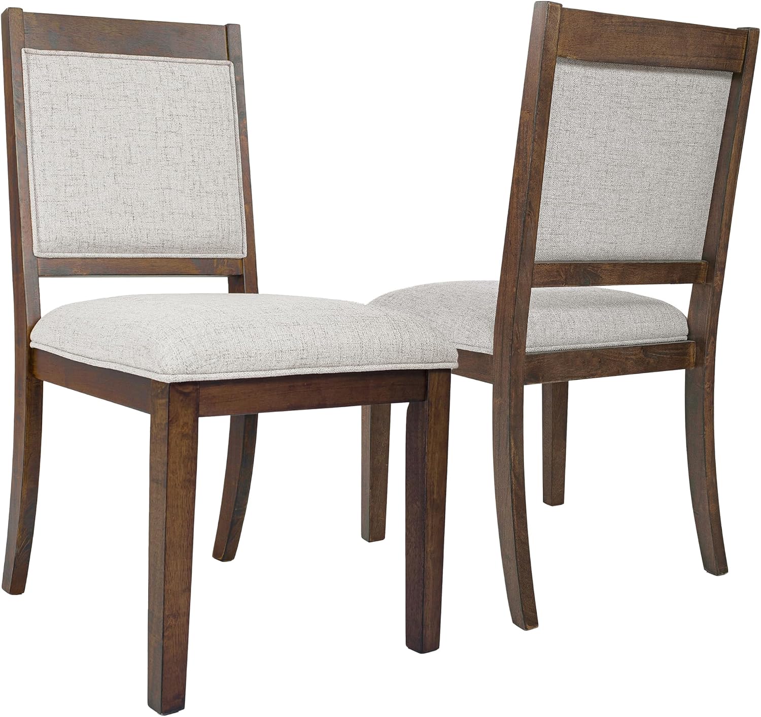 Homepop Home Decor | Classic Upholstered Parsons Dining Chairs | Set of 2 Accent Dining Chairs with Nailhead Trim, Natural Linen