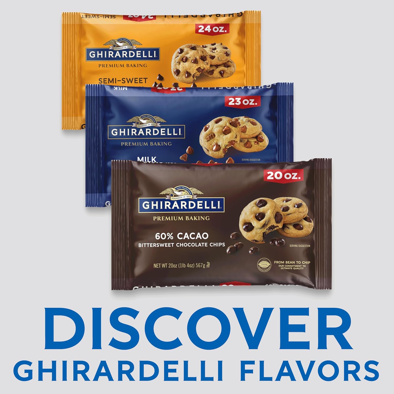 Ghirardelli, Baking Chips Semi Sweet, 12 Ounce