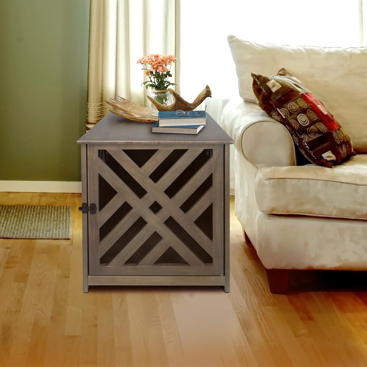 Casual Home Wooden Small Pet Crate, End Table, Espresso,19.5"W x 22.5"D x 22.5"H