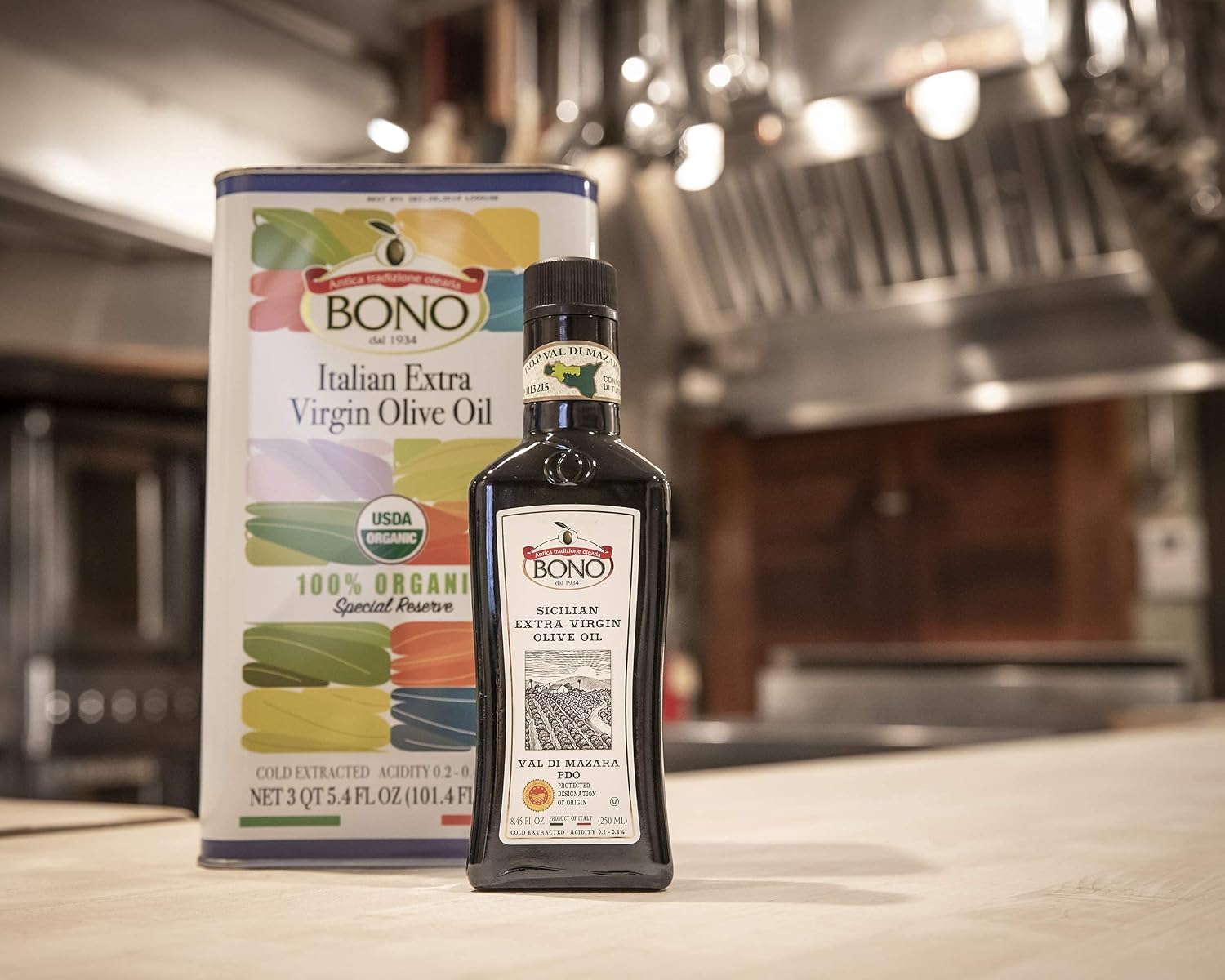 BONO PDO Certified Val Di Mazara Sicilian Extra Virgin Olive Oil, 3 pack