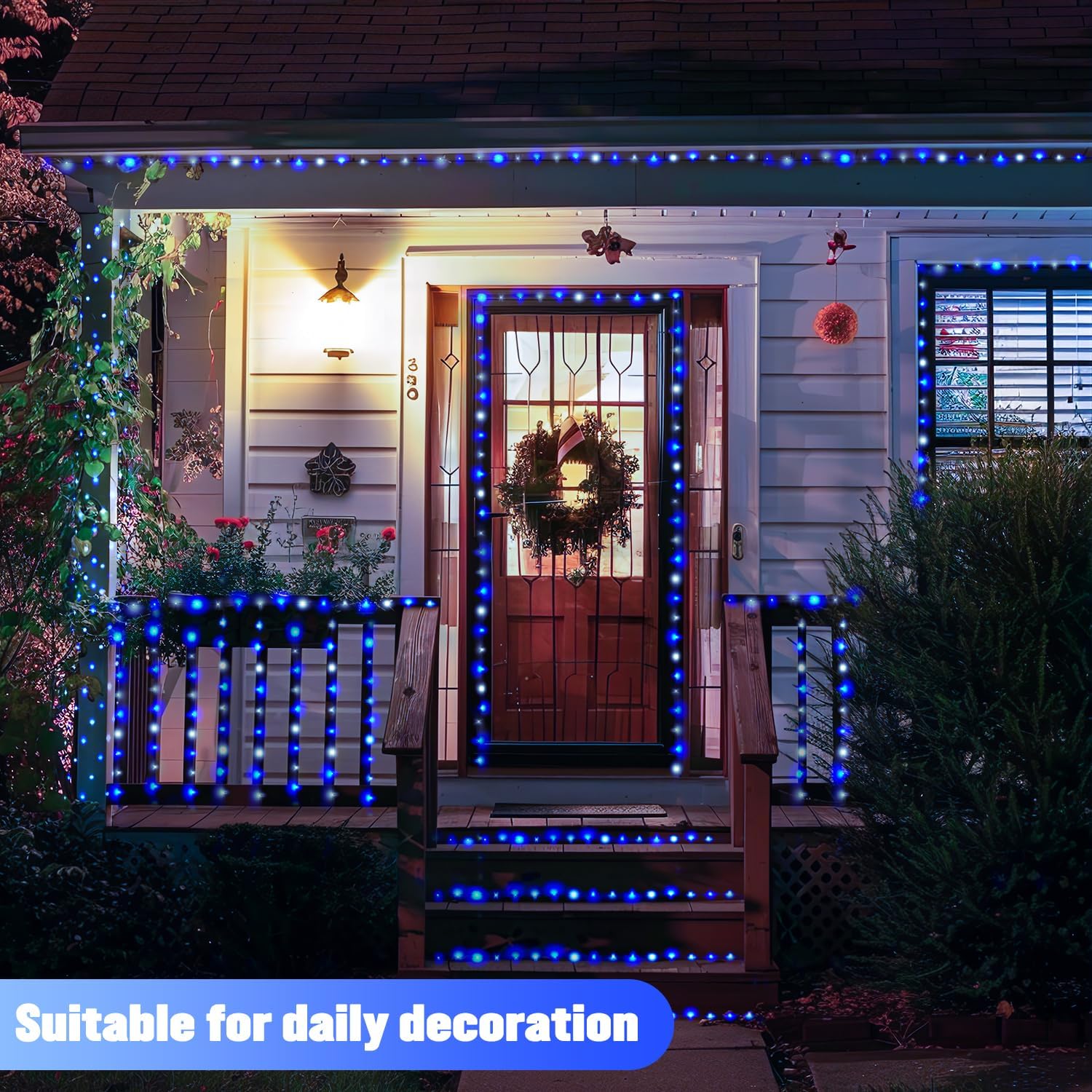 JMEXSUSS 2 Pack Solar String Lights Outdoor Total 66FT 200LED Fairy Lights | Outdoor Waterproof, 8 Modes Solar Christmas Lights for Outside Garden Tree Patio Yard Wedding Christmas Decorations, White