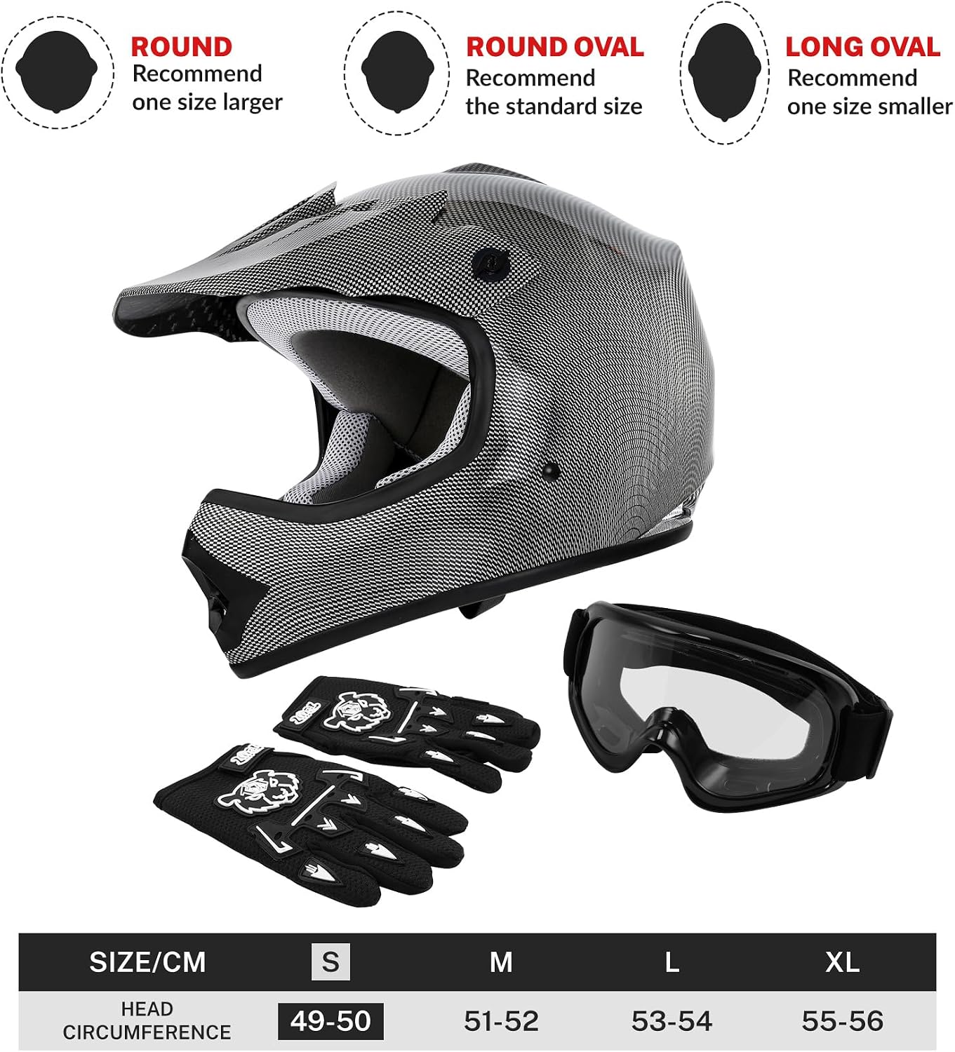 Kids Dirt Bike Helmet Youth Motorcycle Helmet DOT-Certified Full Face Helmets for Motocross ATV Off-Road Street Bike with Goggles & Gloves, Blue Flame Medium | Motorcycle Riding Gear included Goggles & Gloves, Ultra-Lightweight, For ATV UTV Off-Road, Blu…