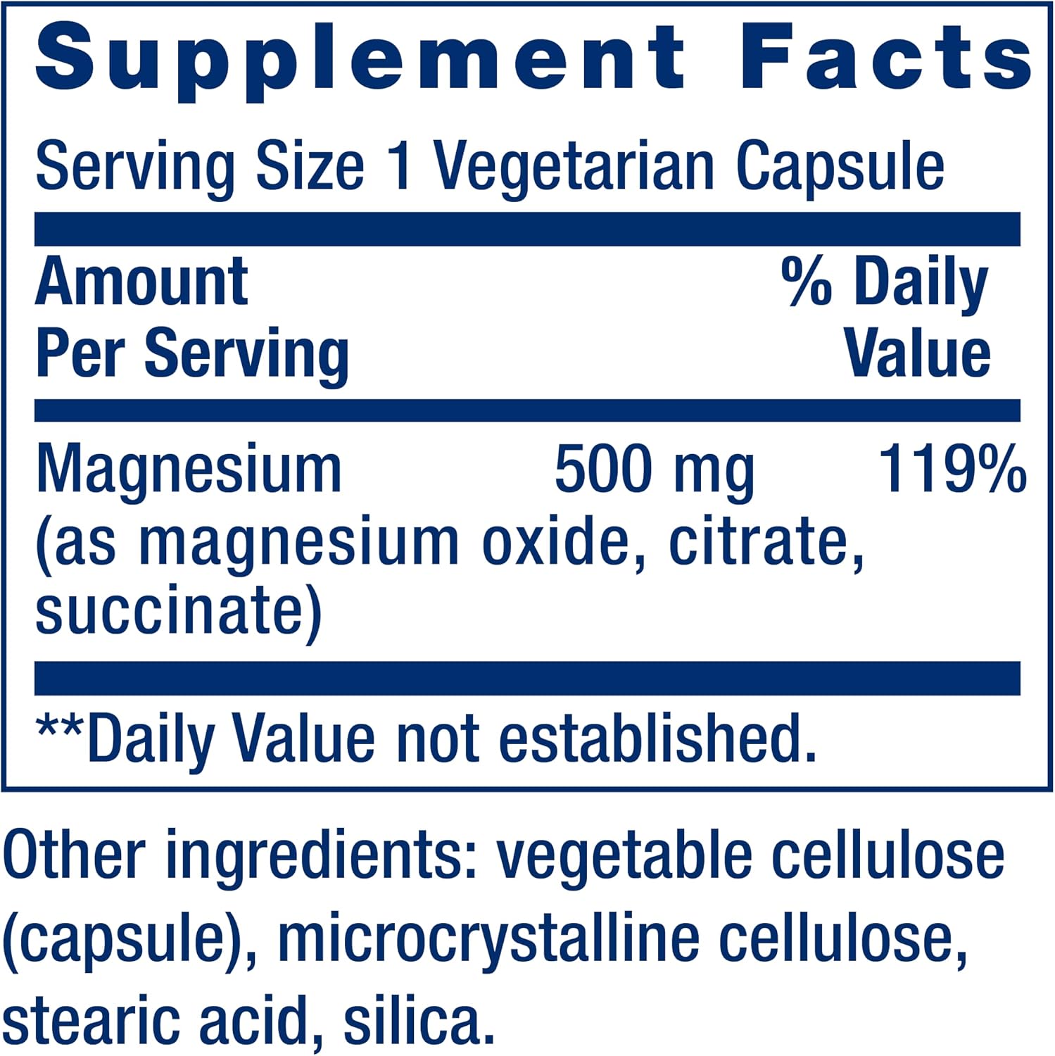 Life Extension Magnesium Caps, 500 mg, Magnesium Oxide, Citrate, and Succinate, Heart Health, Healthy Bones, Metabolism Support, 100 Vegetarian Capsules | Magnesium Oxide, Citrate & Succinate Blend for Heart Health, Healthy Bones & Metabolism, 100 Vegeta…