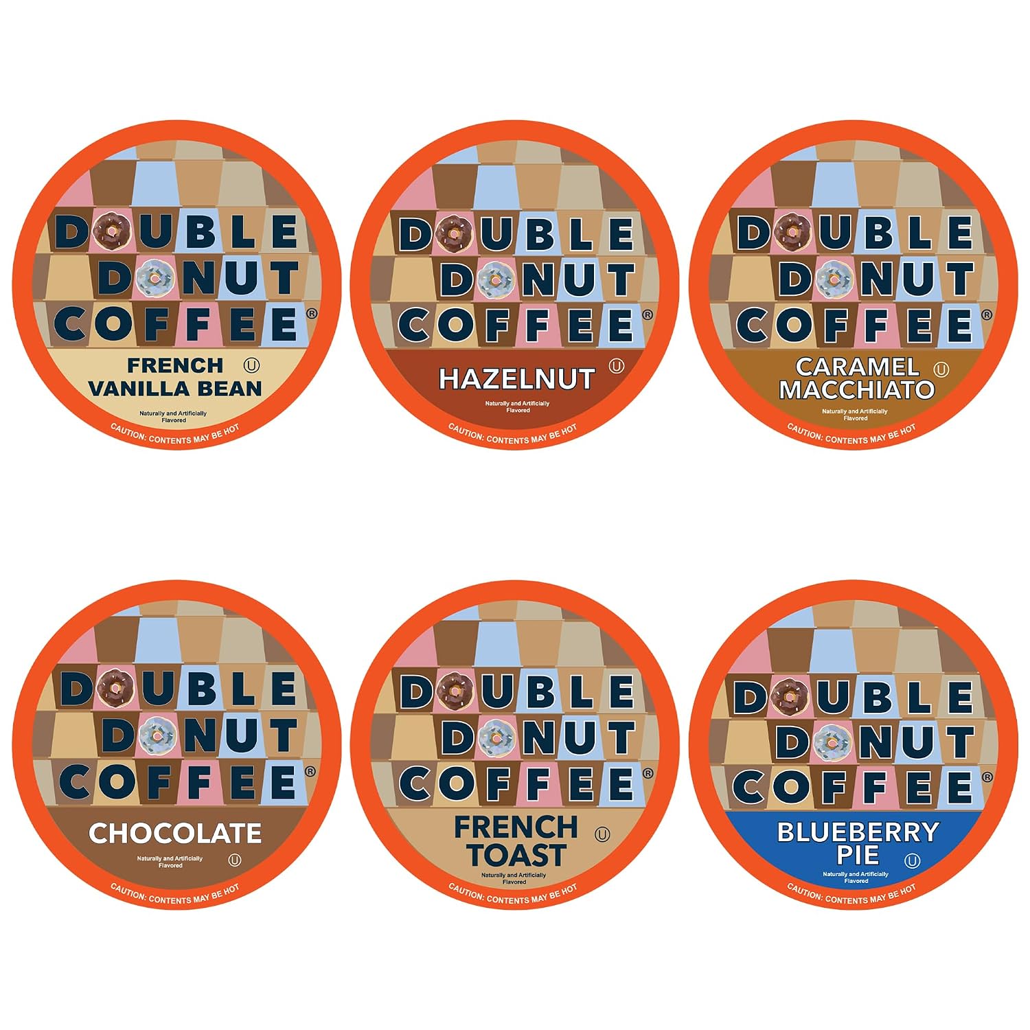 Double Donut Coffee Double Donut Medium Roast Decaf Coffee Pods, Classic, for Keurig K-Cup Machines, 24 Single-Serve Capsules per Box