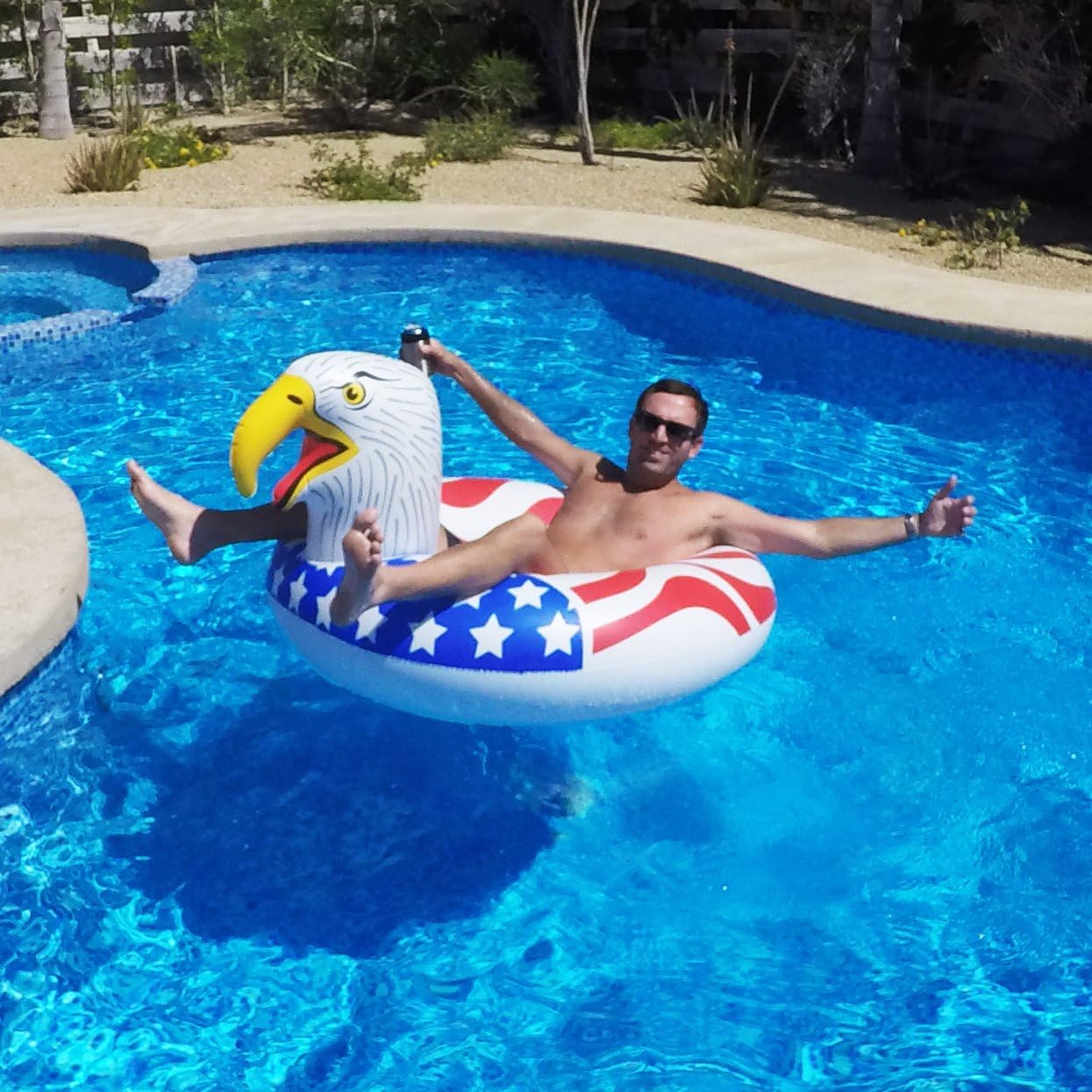 GoFloats American Eagle Party Tube Inflatable Raft, Float In Style (for Adults and Kids)