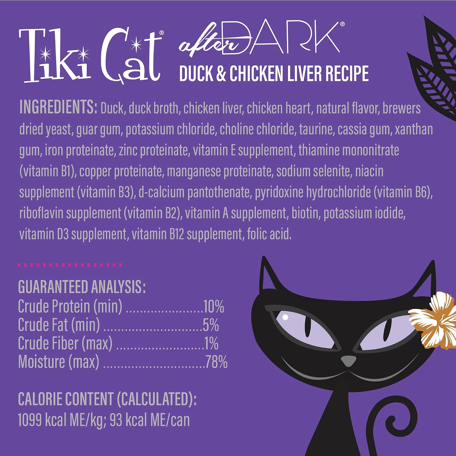 Tiki Cat After Dark Pate Wet Cat Food, Duck & Chicken Liver, 3 oz. Cans