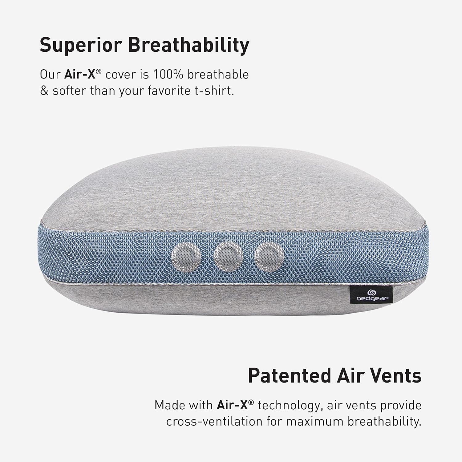 Bedgear Flow Performance Pillow, 2.0 Soft Cooling Pillow for Back