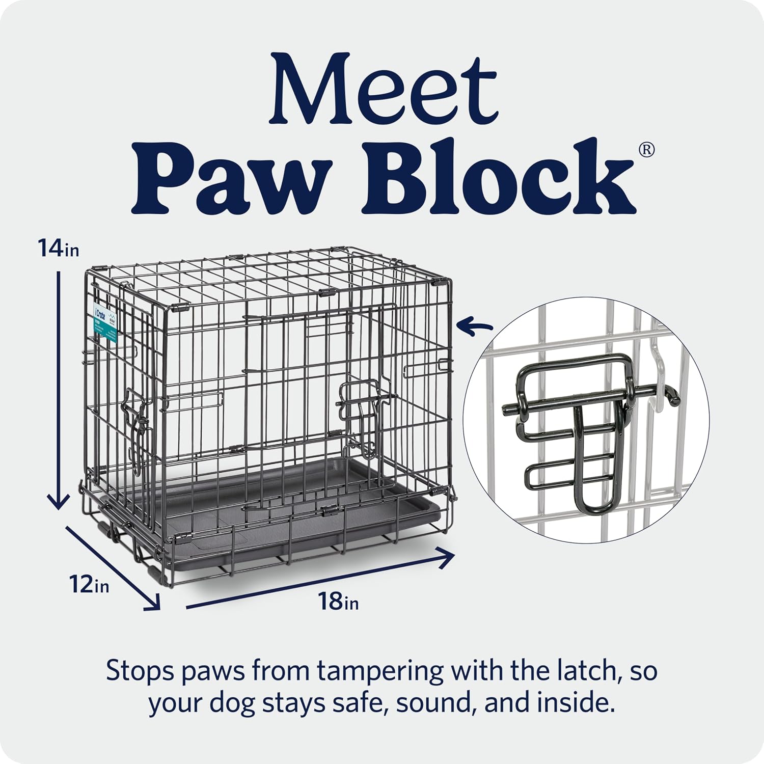 MidWest Homes for Pets 48-Inch iCrate for Extra-Large Breeds, 90-110 lbs, Single Door Folding Dog Crate with Divider Panel, Leak-Proof Tray & Secure Latches, Portable, Durable & Easy to Assemble