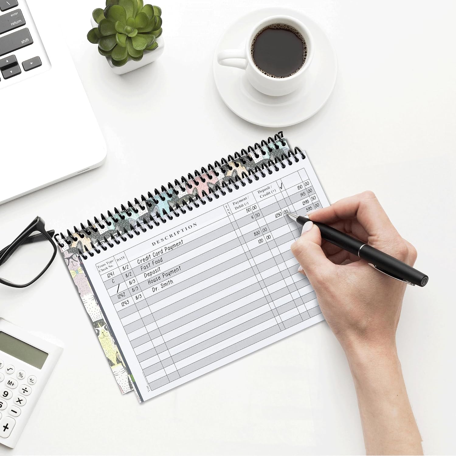The Superior Register - Simple Account Tracker - Big Checkbook Register & Financial Ledger - Debit Card Register - Bank Register - 1 Pack, Teal, Wide Edition