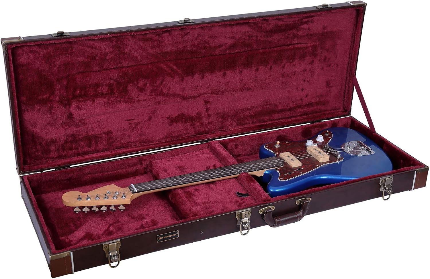 Crossrock Hardshell Arch Top wood case fits SG Electric Guitars-Black(CRW600SGBK)