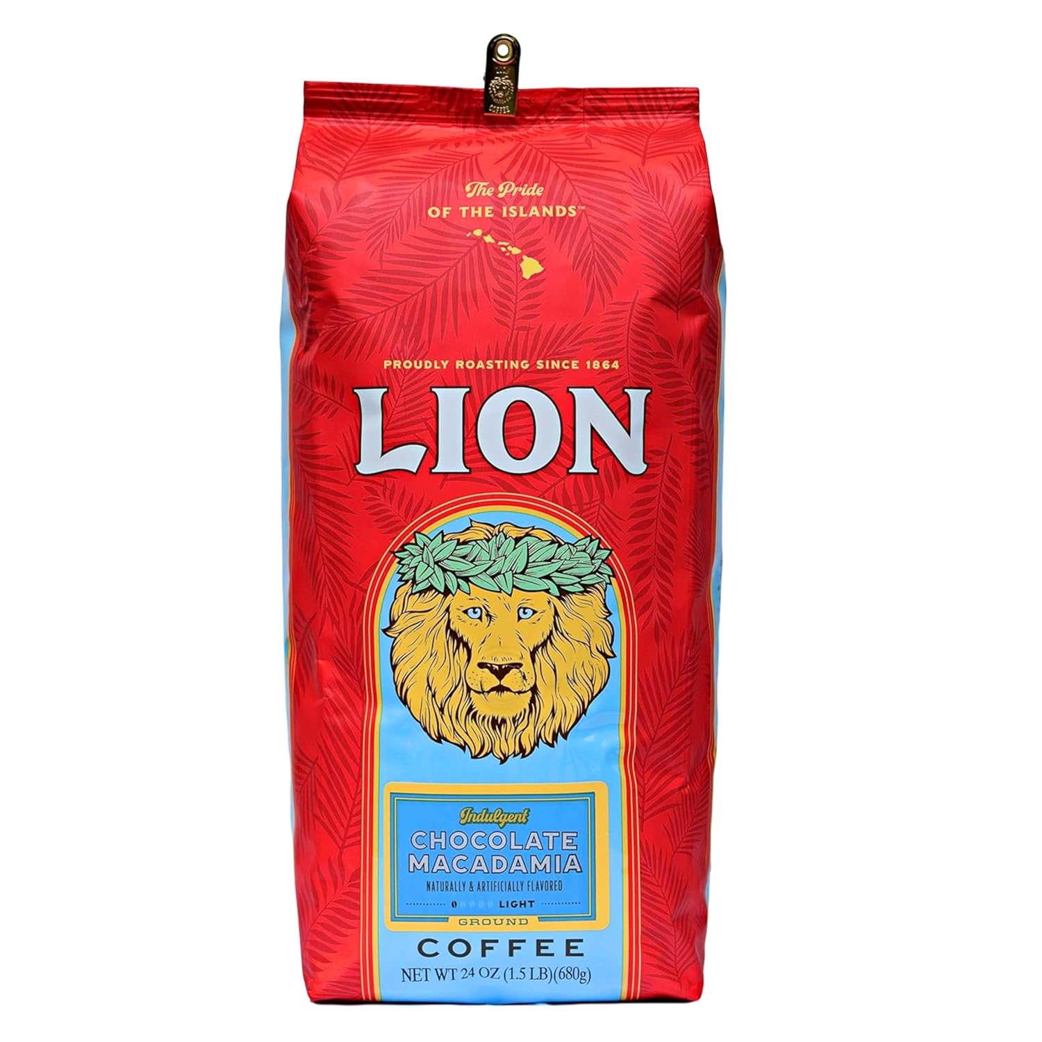 Lion Coffee 24K Gold Roast 100% Kona Ground Coffee, Medium-Light Roast, A Taste of Aloha - 7 Ounce Bag