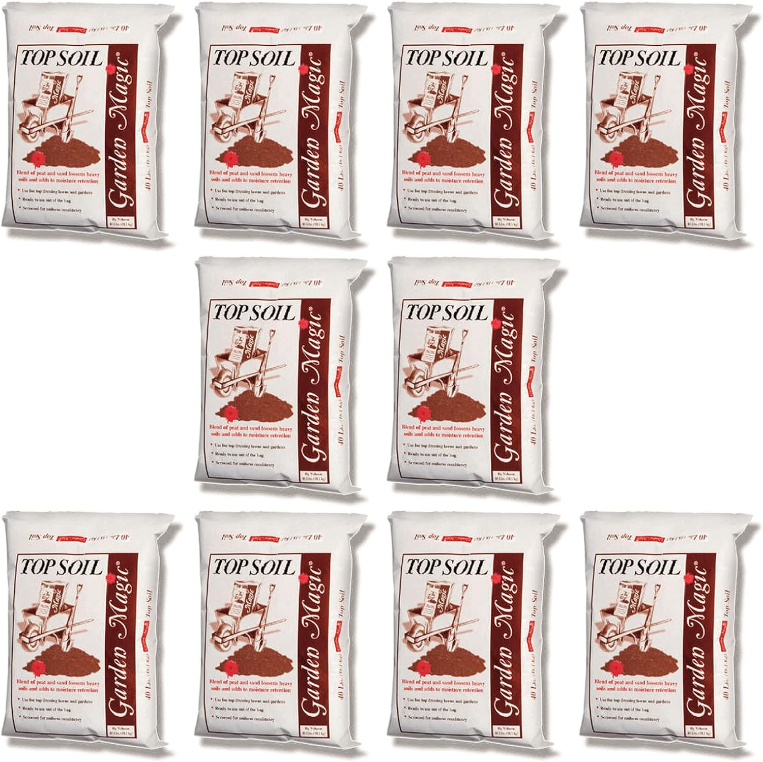 Michigan Peat Garden Magic Organic Potting Topsoil Mix, 40 lb, White | Moisture Retaining Organic Blend for Indoor and Outdoor Planting, Potting, Gardening, and Landscaping
