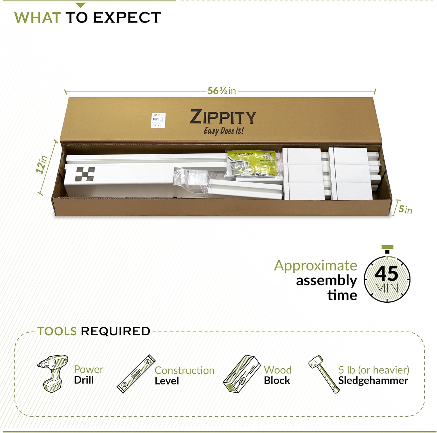 Zippity Majestic Mailbox Post w/Planter Box, White Vinyl DIY No Dig Kit | 1 Post + Planter Box, Mailbox Sold Separately, ZP19027