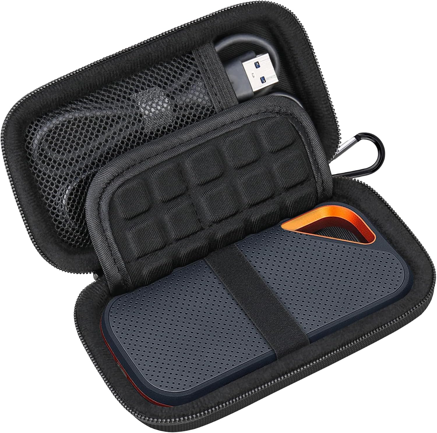 Lacdo Hard Carrying Case for SanDisk Extreme Pro/SanDisk Extreme Portable External SSD 500GB 1TB 2TB 4TB 8TB USB-C Solid State Drive EVA Shockproof