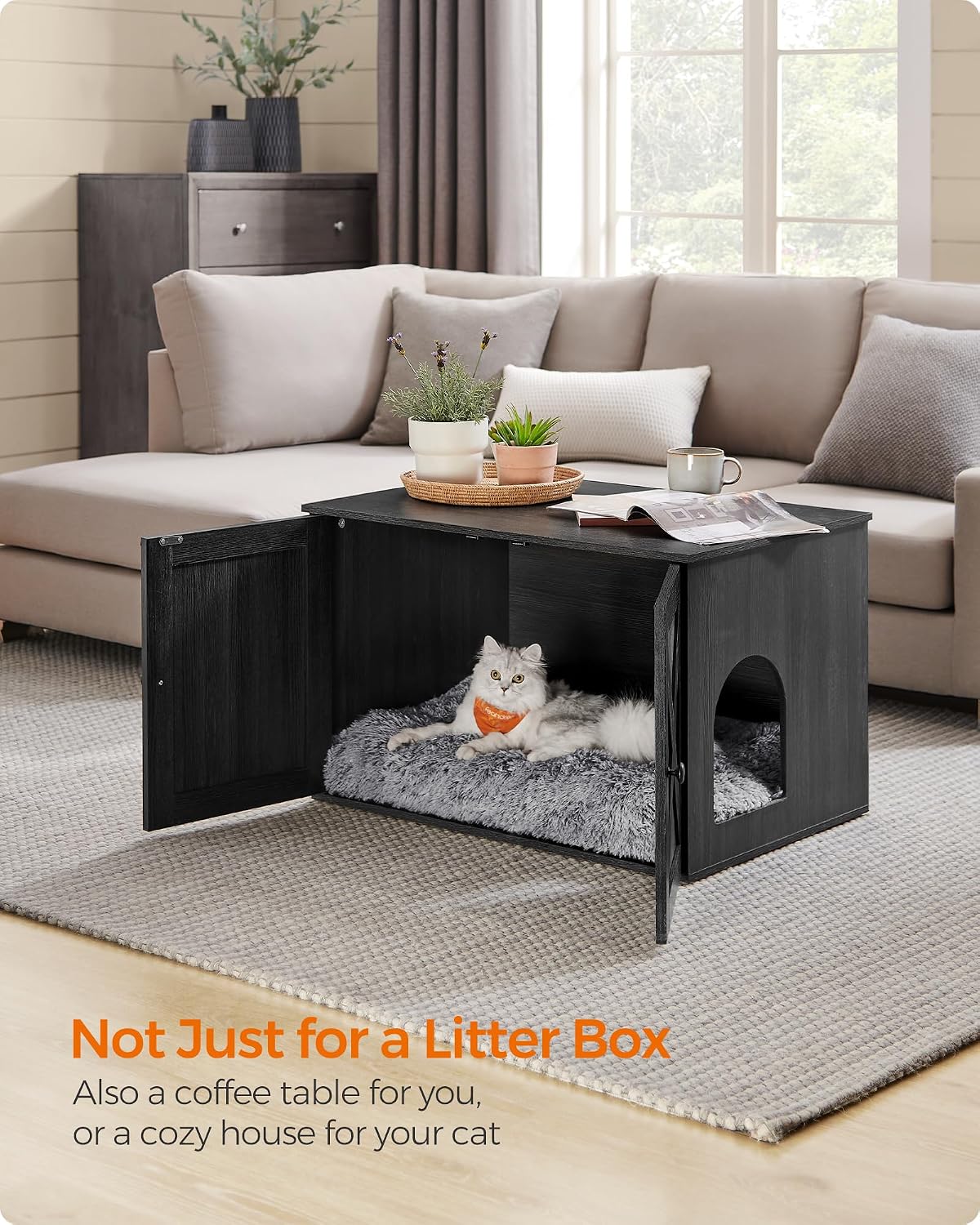 Feandrea Cat Litter Box Enclosure, End Table, 31.5 x 20.9 x 19.7 Inches