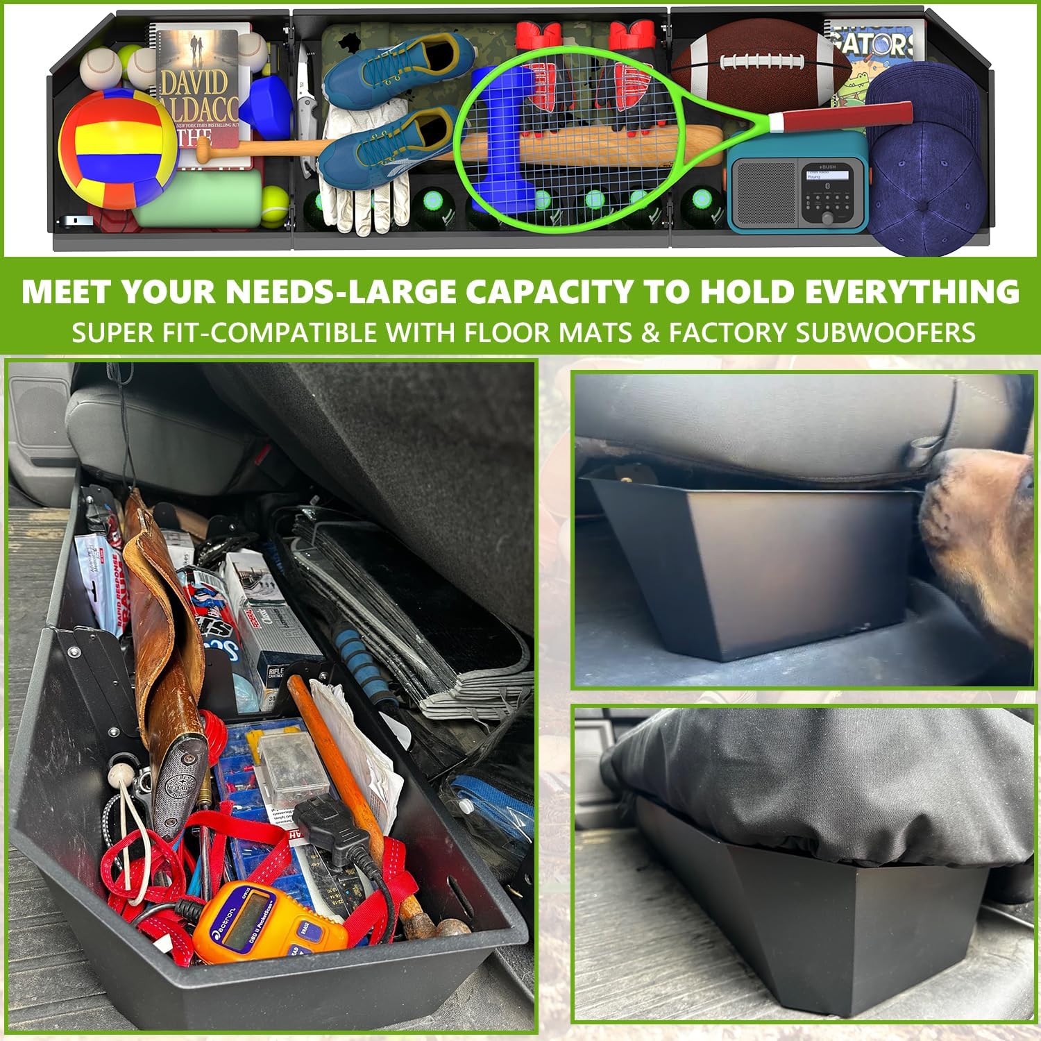 TOPOWN Metal Under Seat Storage for Ford F150 SuperCrew/Crew Cab 2015-2026 | for F250 F350 F450 F550 Super Duty 2017-2026