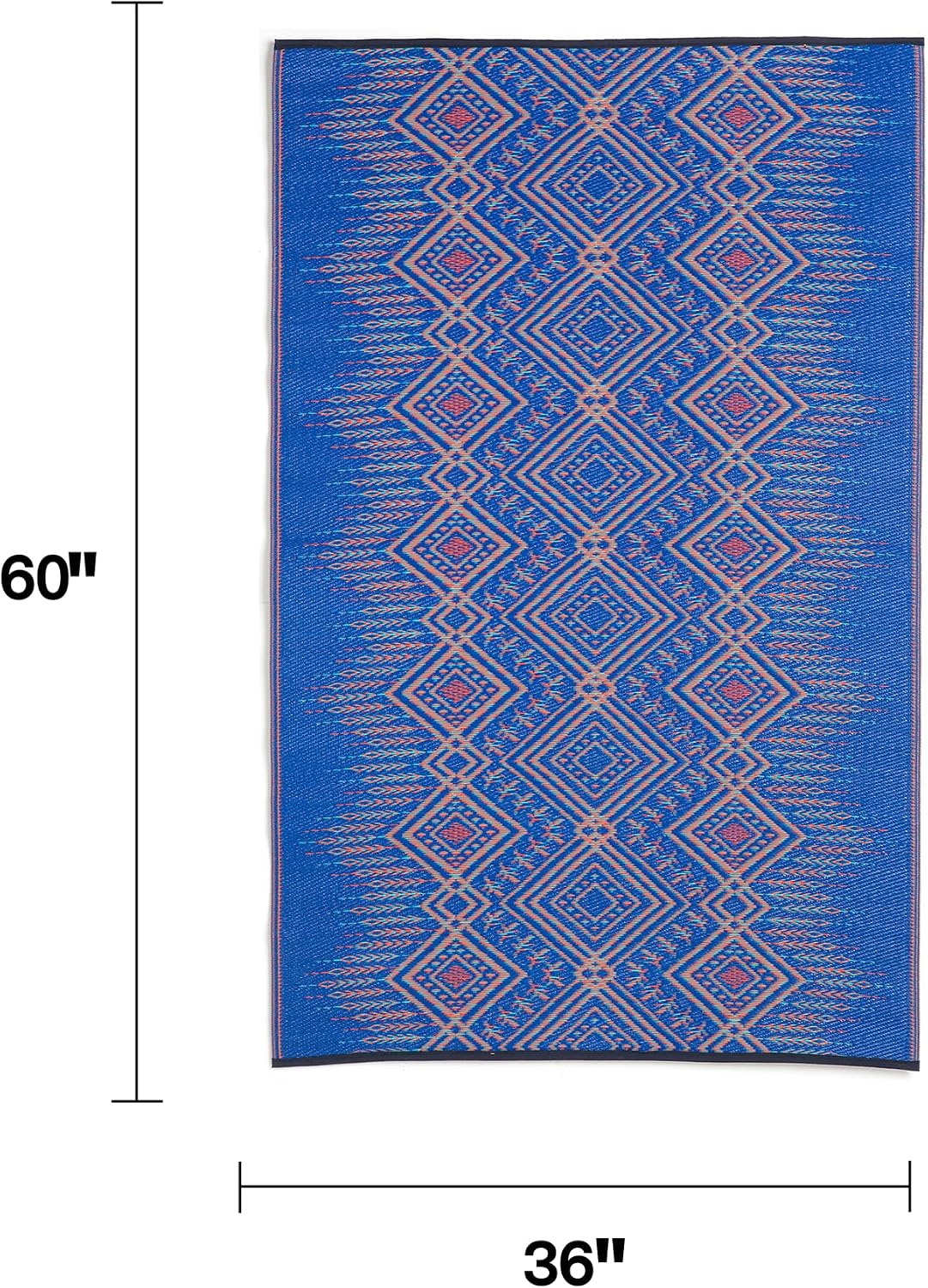 Fab Habitat Outdoor Rug - Waterproof, Fade Resistant, Crease-Free - Premium Recycled Plastic - Geo Tribal - Porch, Deck, Balcony, Mudroom