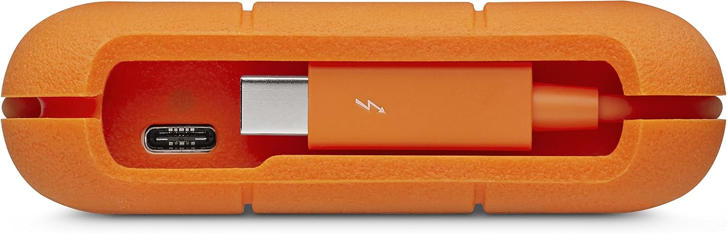 LaCie Rugged USB-C, 4TB, Portable External Hard Drive, Drop, Shock, Dust, Rain Resistant, for Mac & PC (STFR4000800) | Drop, Shock, Dust