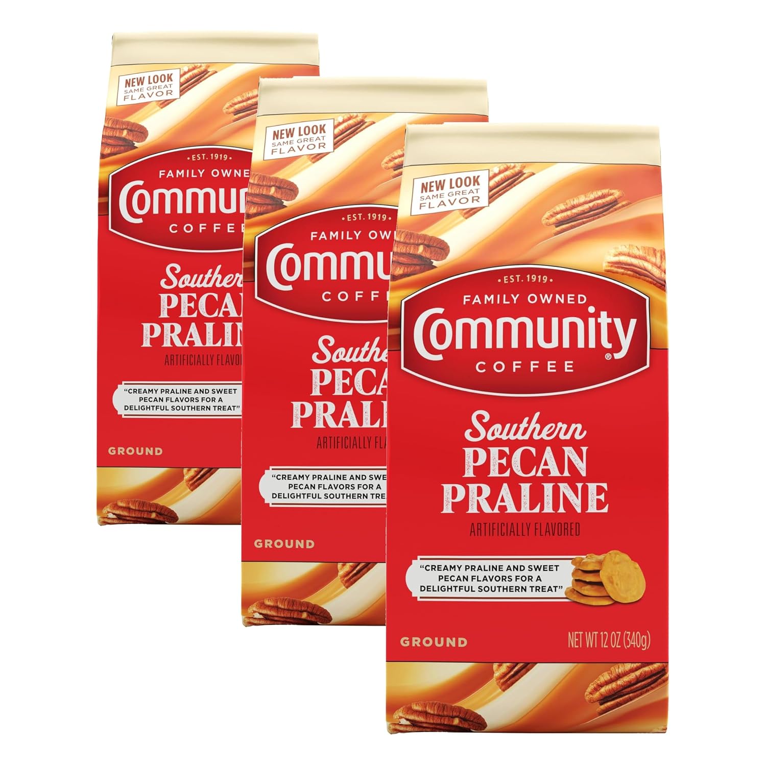 Community Coffee Caramel Cookie Butter Flavored 12 Ounces, Medium Roast Ground Coffee, 12 Ounce Bag (Pack of 1)