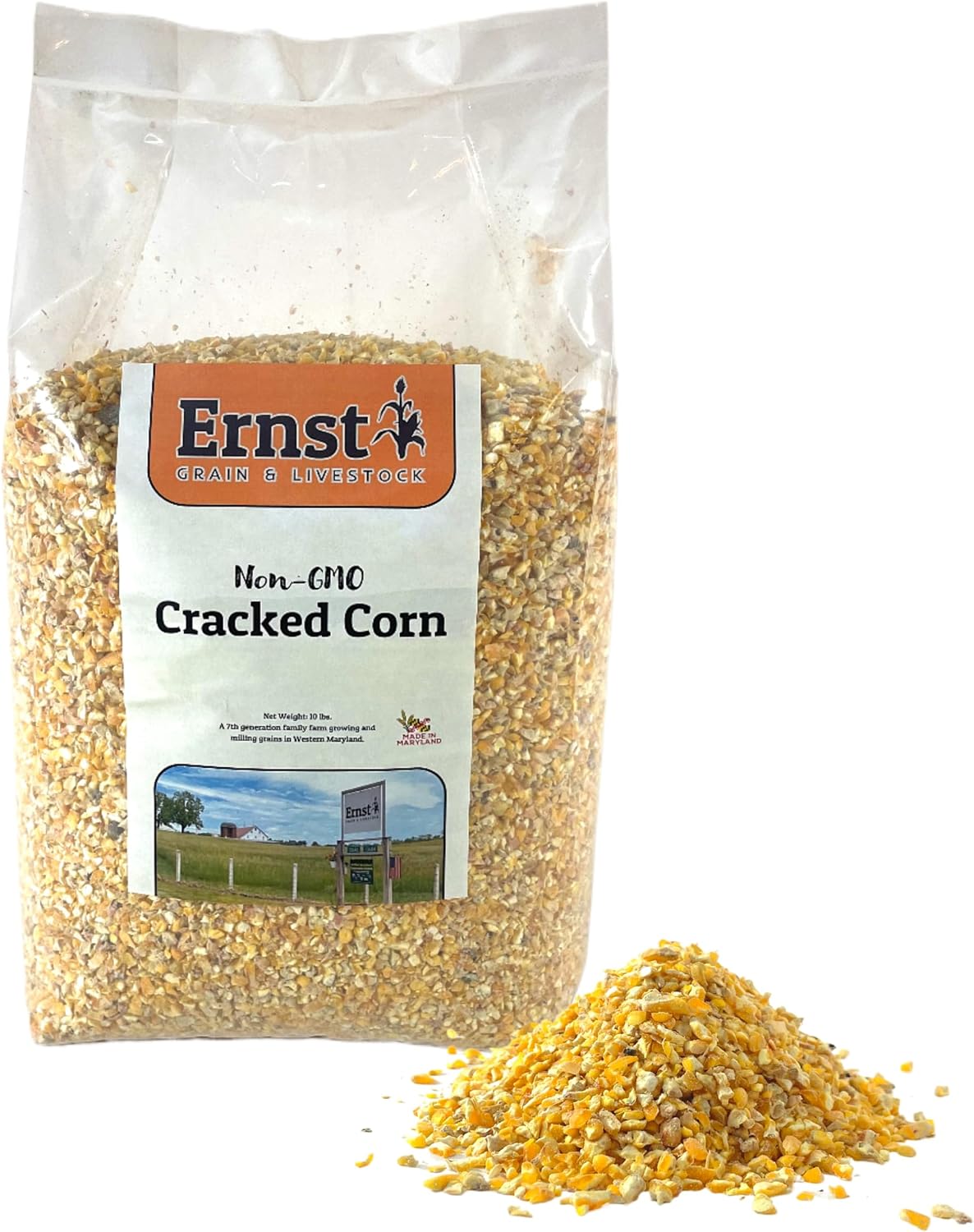 Ernst Grain & Livestock Cracked Corn, Non-GMO – Perfect Feed for Ducks, Squirrels, Chickens, Ducks, Deer, Rabbits, Geese, and More! (46 lb)