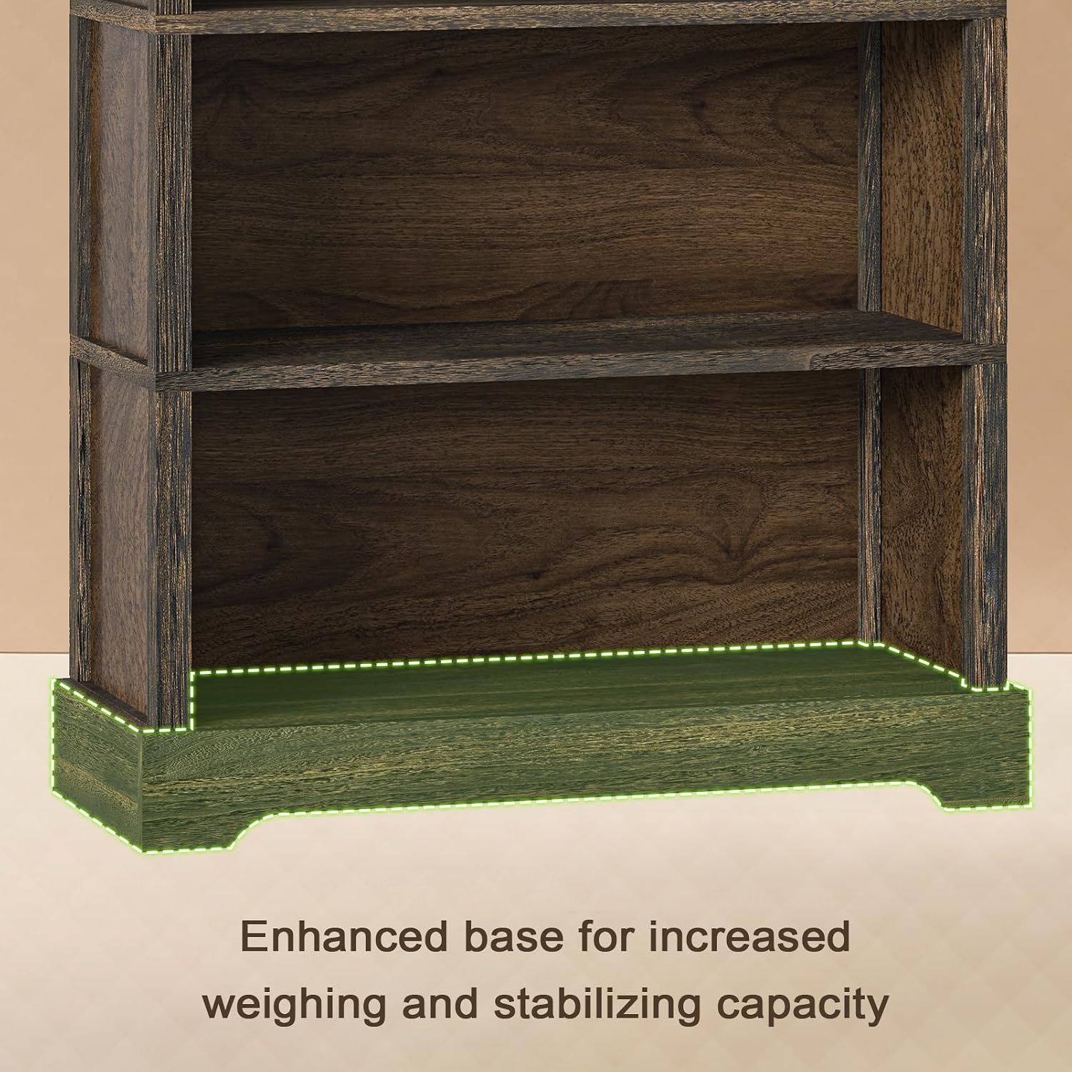 TVU 5 Tiers Wooden Bookshelf, 65.2" Tall Farmhouse Style Open Bookcase, 31.5" Wide Standing Book Shelf with Storage for Study Room, Living Room