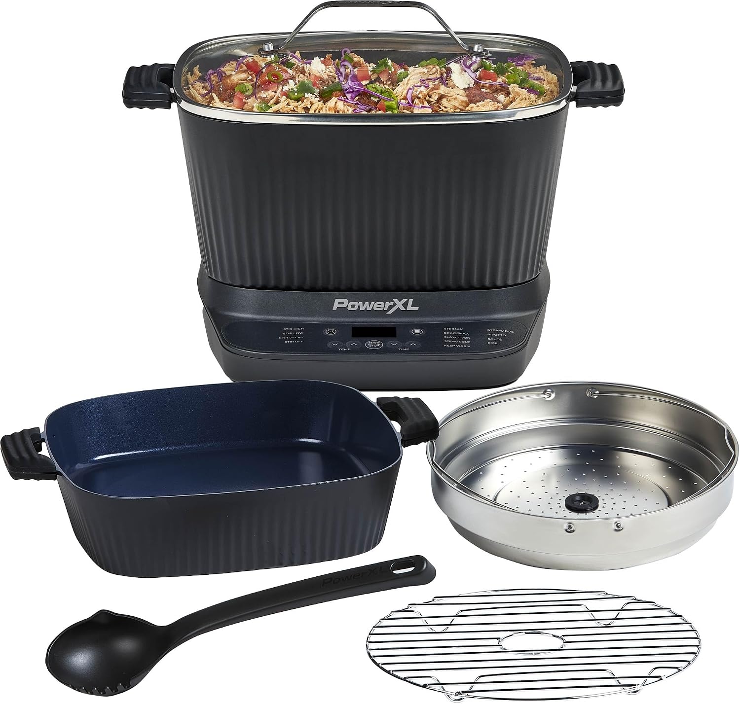 STIRMAX PLUS 7.5QT Digital Multi-Cooker with Auto Stir | 9-in-1 multicooker with automatic stirring, sauté, sear and 7.5QT family-size capacity.