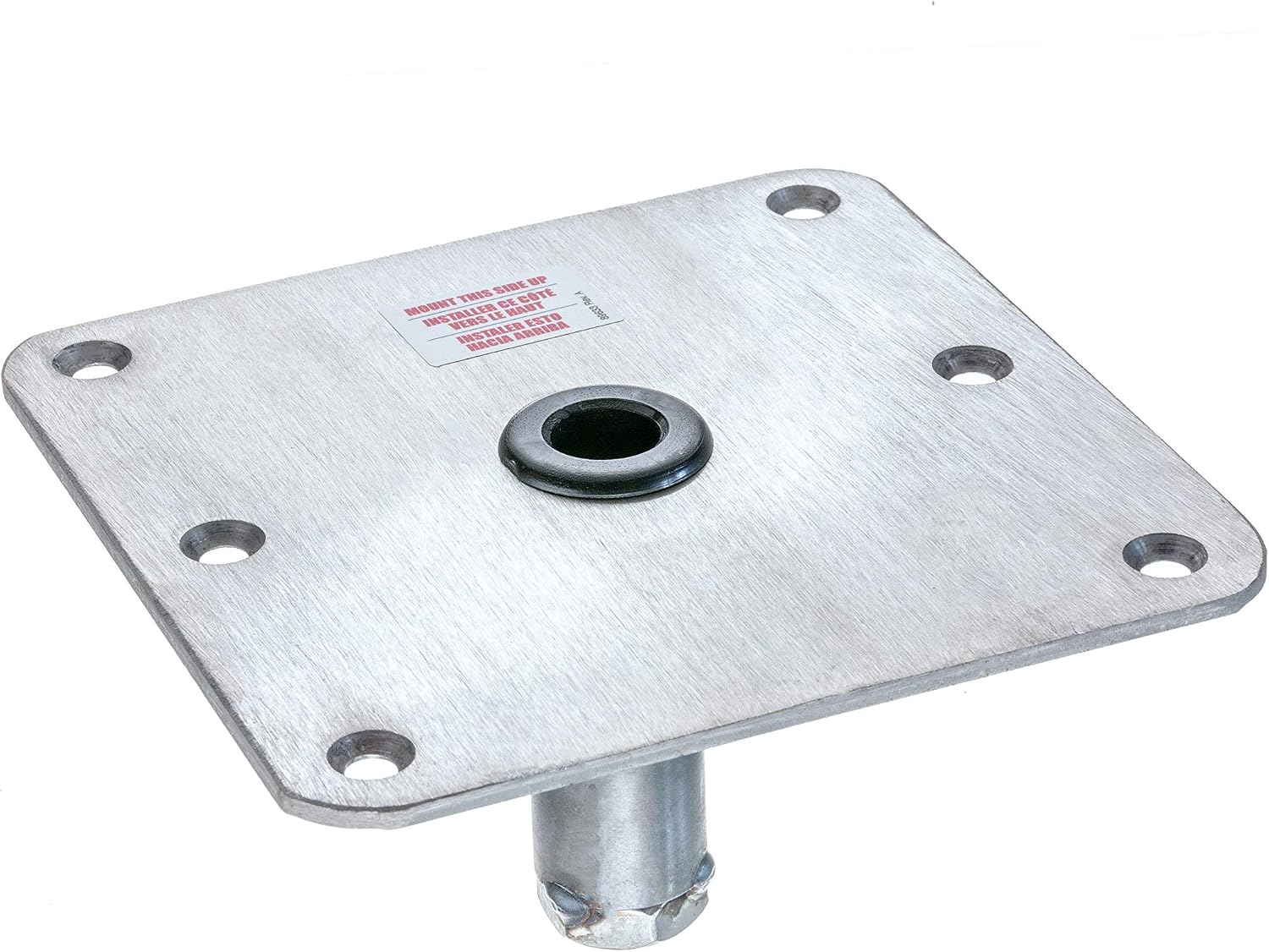 Swivl-Eze attwood SP-67739 Swivl-Eze Lock'N-Pin Stainless Steel 7-Inch x 7-Inch Non Threaded Boat Seat Pedestal Base | Non-threaded for 3/4 in pin socket, needs 2-3/4 in mounting hole, satin finish, exceeds ABYC standards, Type B rating