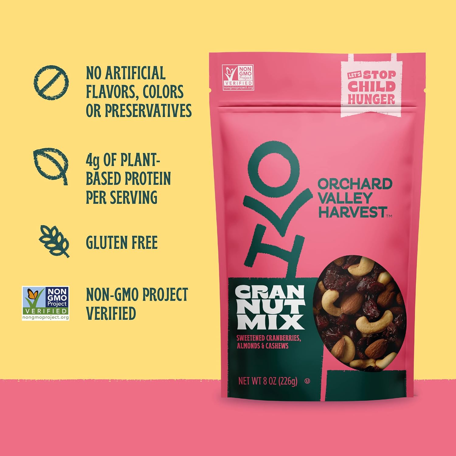 Orchard Valley Harvest Choc Nut Mix Multipack, 1 oz, Pack of 8 | Dark Chocolate Raisins, Almonds & Peanuts, Gluten Free, Stand Up Bag, Non-GMO, 4g Plant Protein, On-The-Go Snack