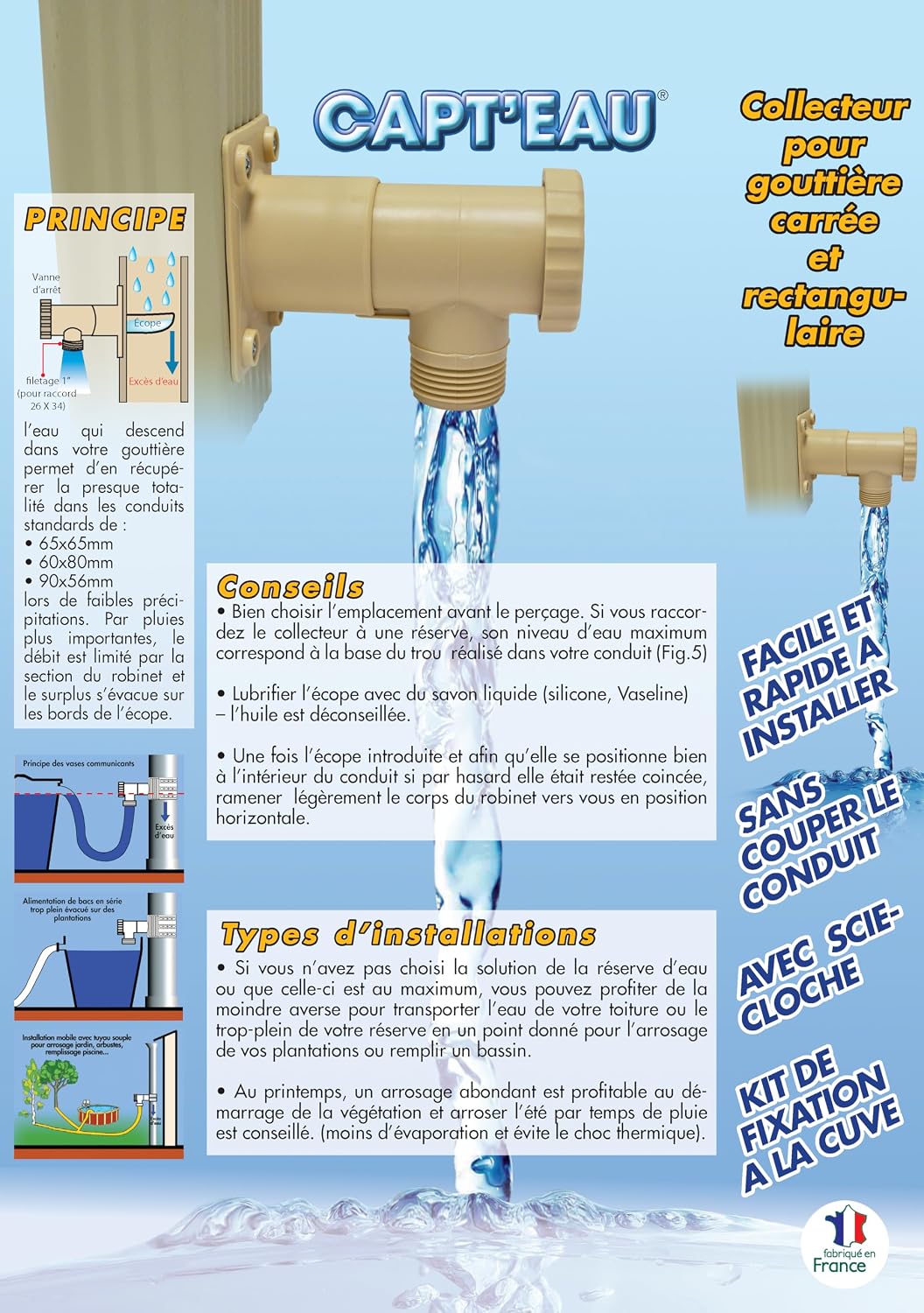 Capt'eau 4J-4H1N-JH7U Rectangular Rain Water Collector Multi-Coloured