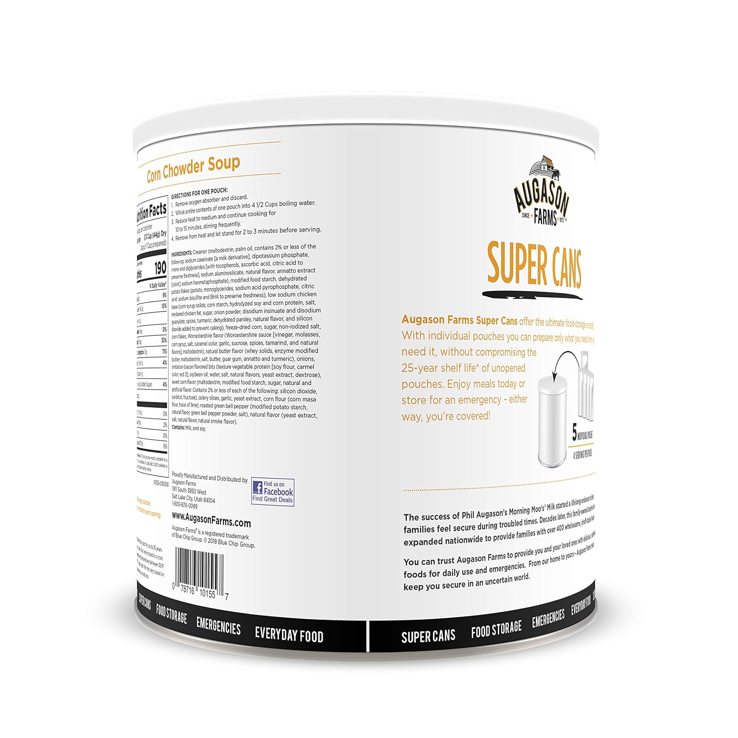 Cheesy Broccoli Soup Mix Emergency Food Supply, 38 Servings, 10 Year Shelf Life, Good Source of Vitamin A & C - Dehydrated Meals, Resealable Can, Survival Food Camping Essentials, Just Add Water | Emergency Food Supply, Everyday Meals, 38 Servings