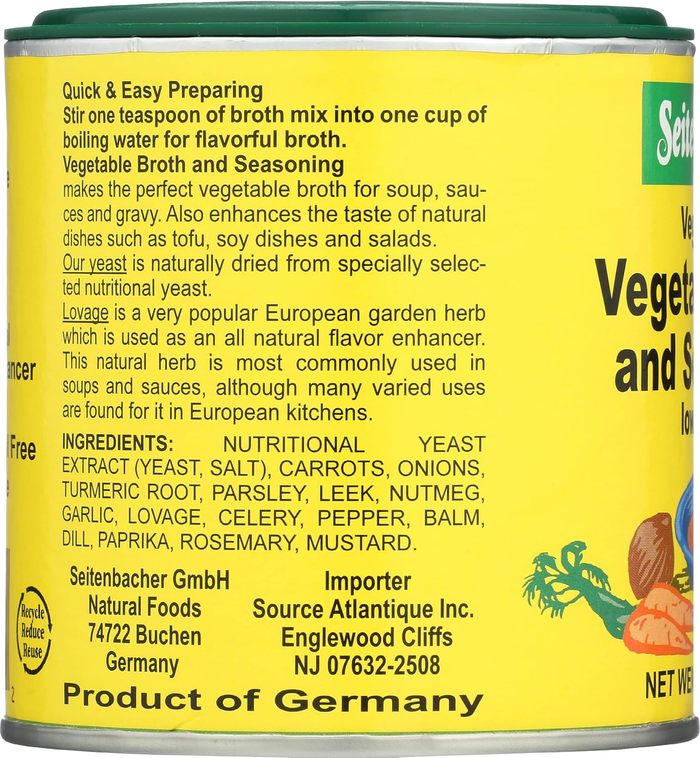 Seitenbacher Vegetable Broth and Seasoning - 5 oz. can