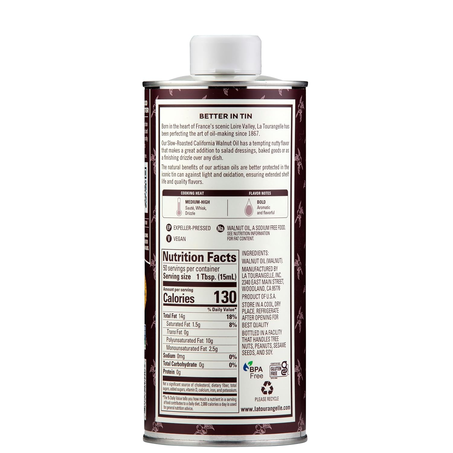 La Tourangelle Toasted Pumpkin Seed Oil, for Cooking, Dressings, 8.45 fl oz | Made Using Traditional Styrian Techniques, Great for Pastas and Spreads, Health and Beauty Oil, Gluten Free, Non-GMO