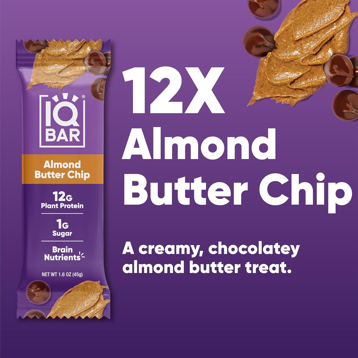 IQBAR Clean Protein Bars, Low Sugar Keto, Banana Nut 12-Count