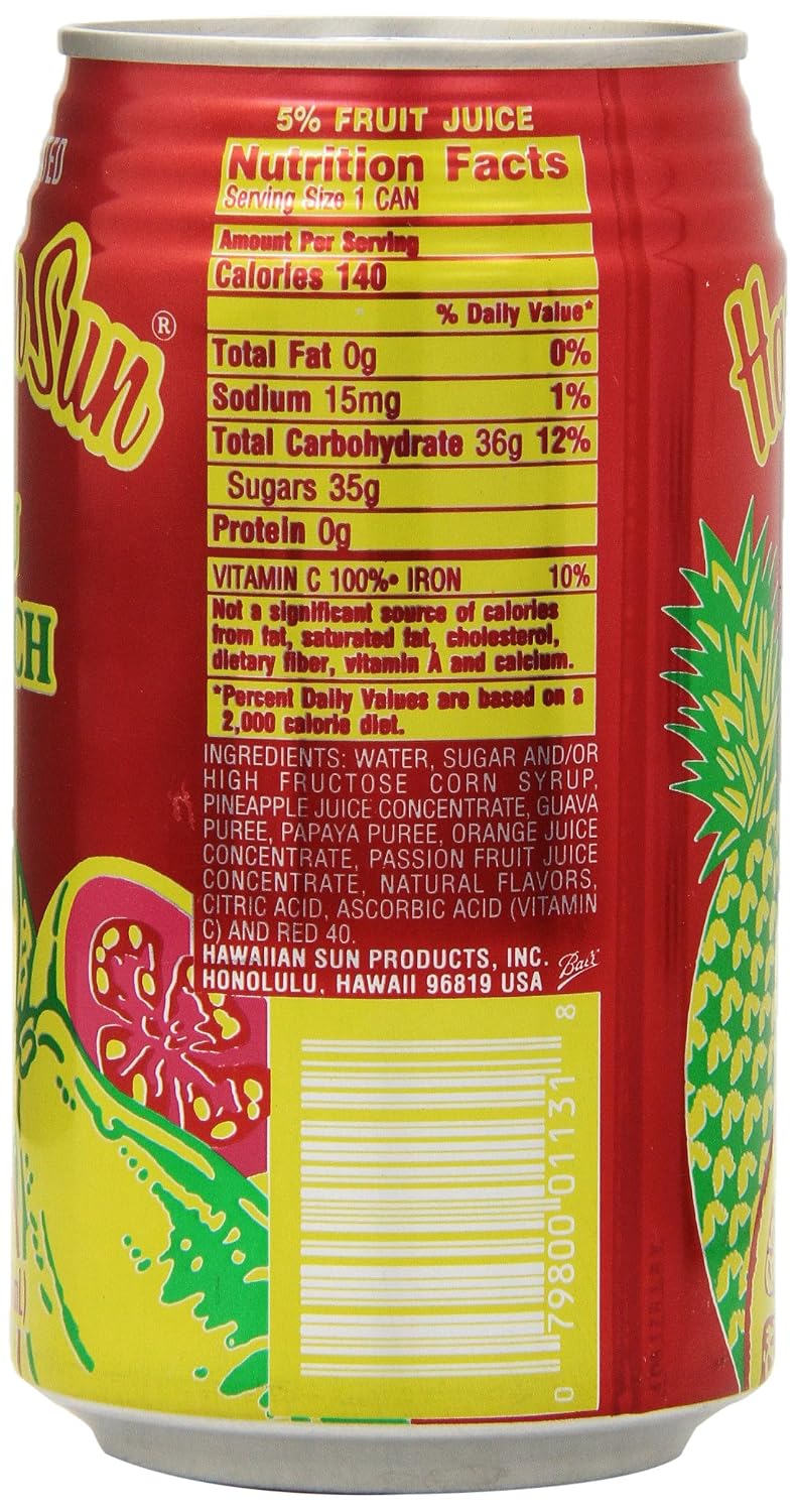 Hawaiian Sun Drink, Luau Punch, 11.5-Ounce (Pack of 24)