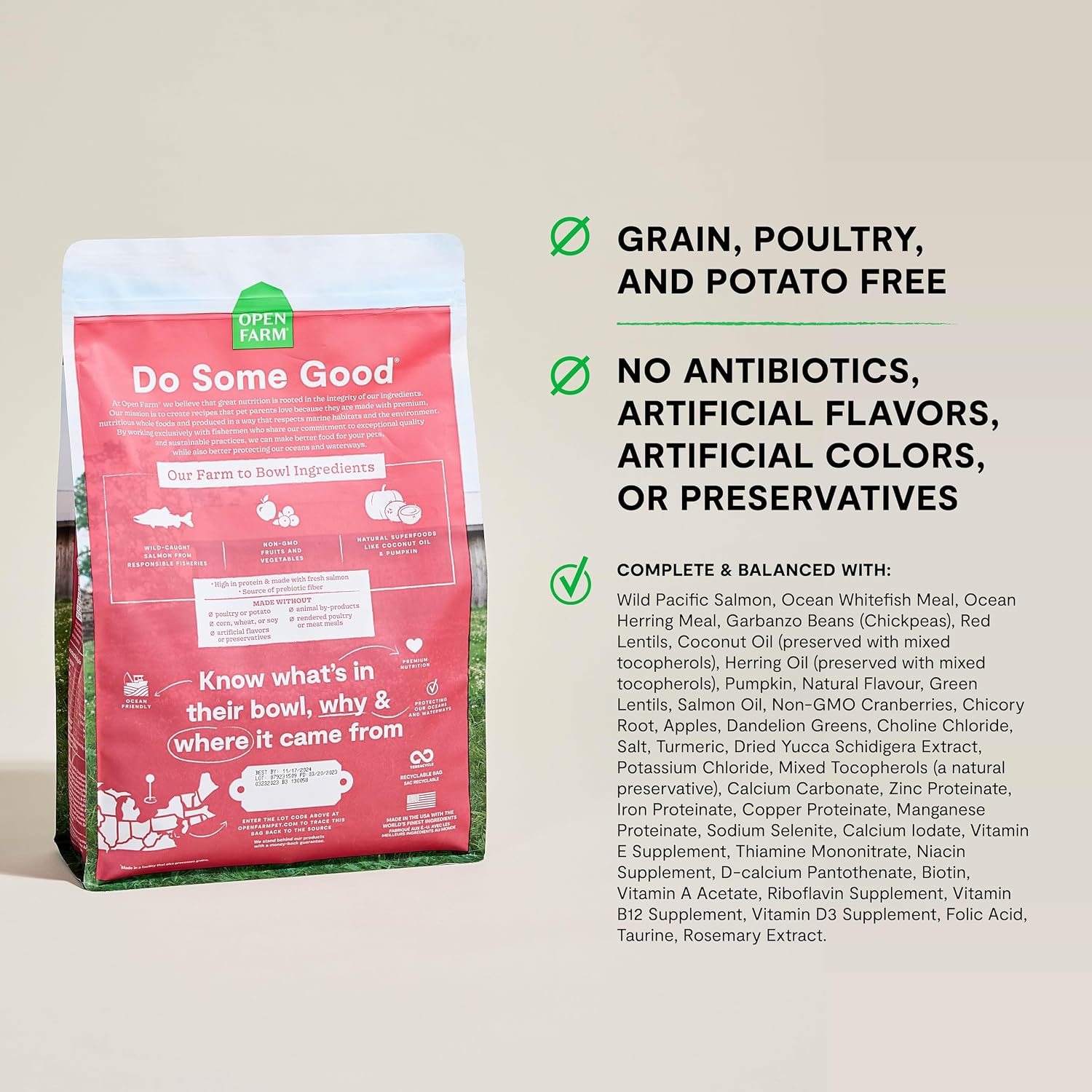 Open Farm, Grain Free Dry Cat Food, High-Protein Kibble for a Complete & Balanced Diet, Non-GMO Fruits & Vegetables, Prebiotic Fibers to Support Digestion, Catch-of-The Season Whitefish, 4lb Bag | All Life Stages, High Protein, Prebiotic Fibers, 100% Tra…