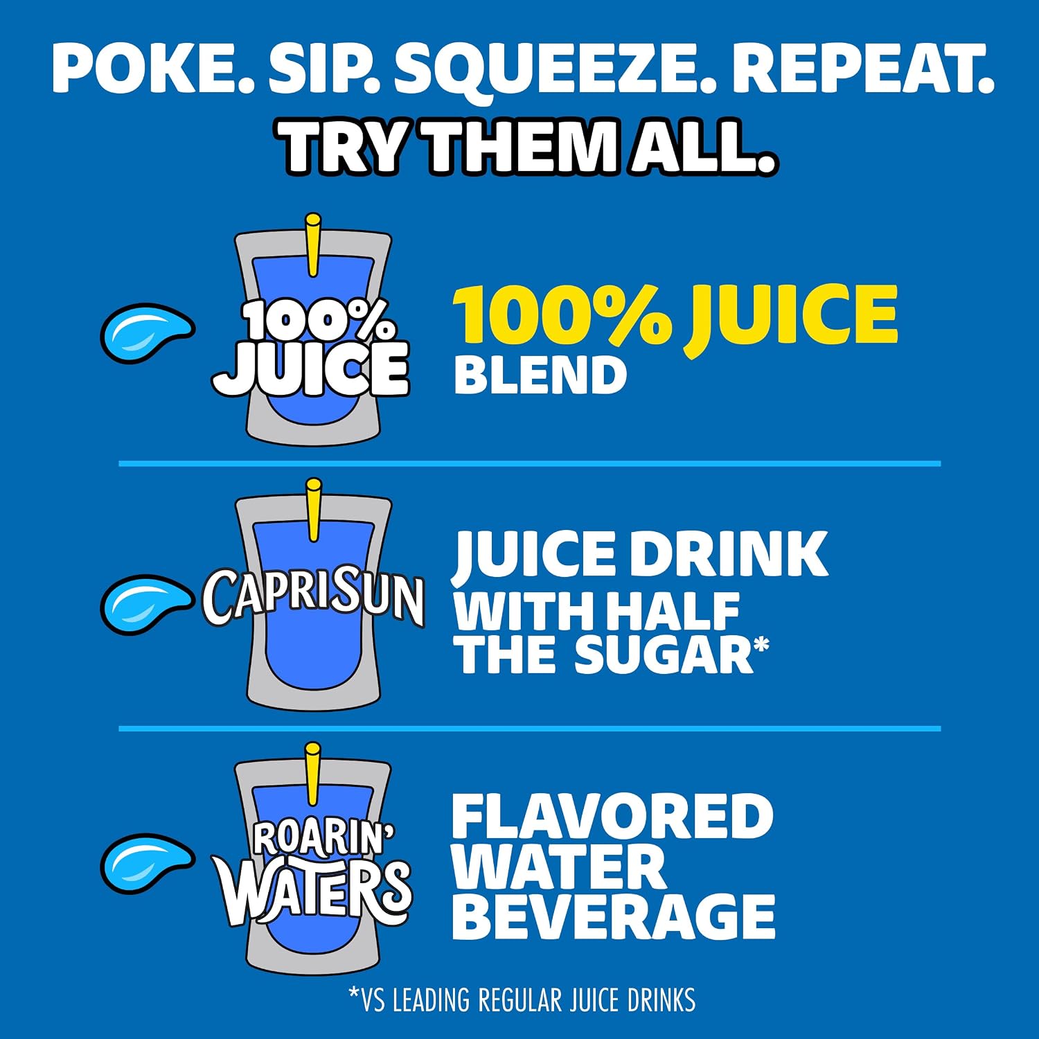 Capri Sun 100% Juice from Concentrate, 10 Pouches Apple Juice, 6 fl oz | for School Lunches and On-the-Go Hydration, All Natural Ingredients, No Artificial Colors, Flavors Or Preservatives