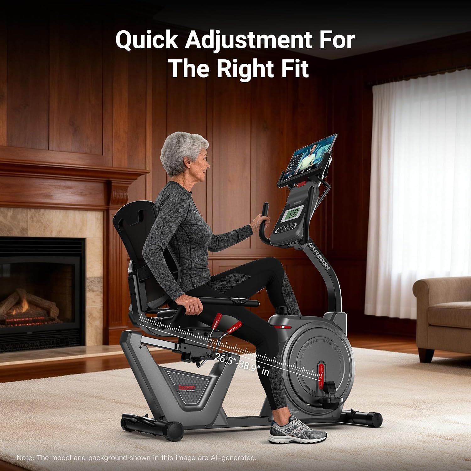 Recumbent Exercise Bike for Home and Seniors, 450 LB Capacity | Comfortable Seat, Easy Step-Through Frame and Quiet Magnetic Resistance for Smooth