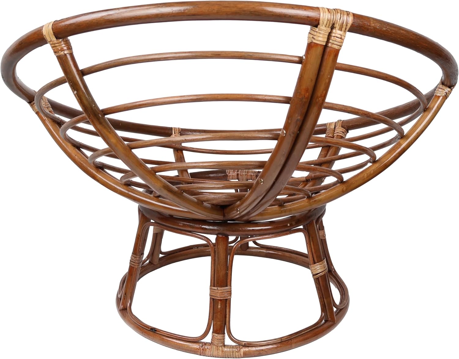 Furniture Piece 42-Inch Rattan Papasan Chair with Solid Twill Cushion