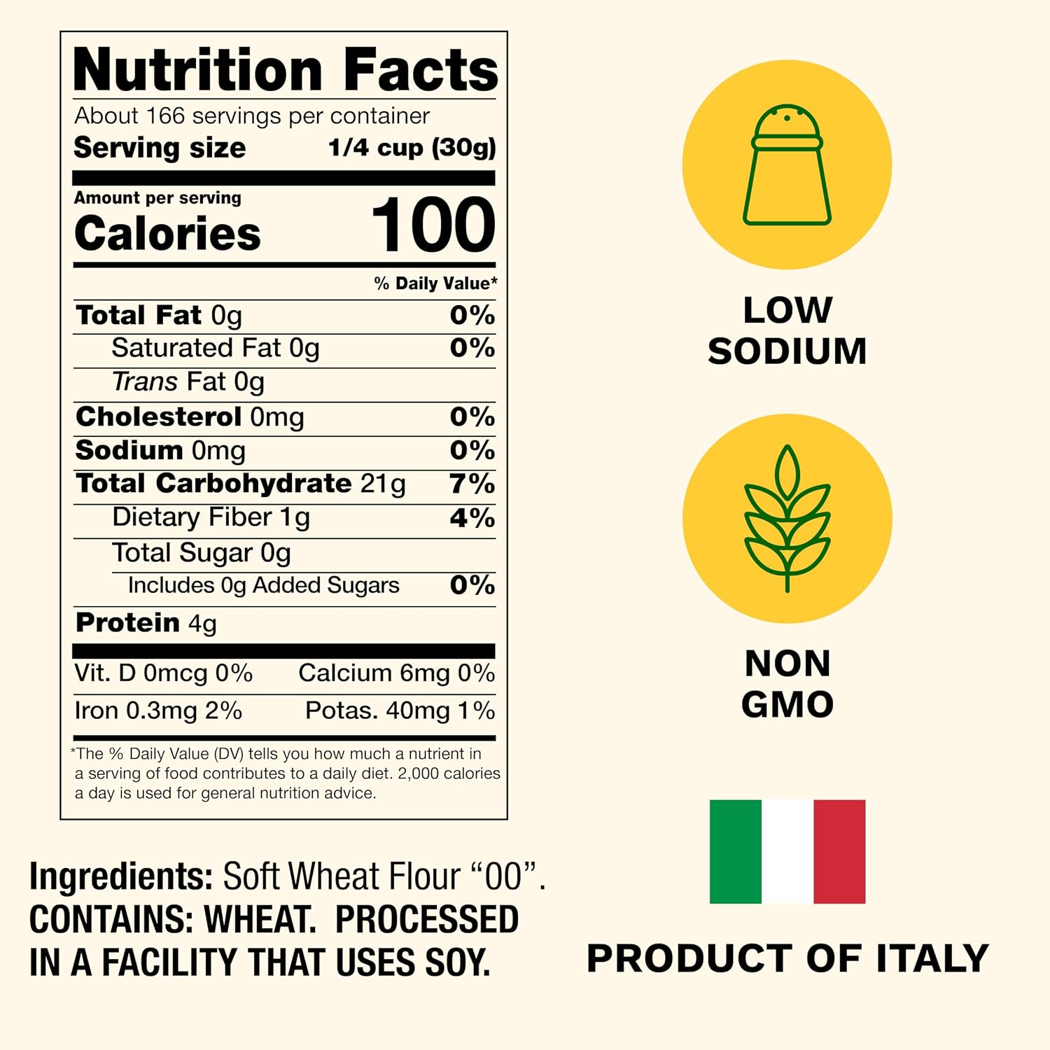 Cento Anna Napoletana Tipo "00" Extra Fine Unbleached Flour, 11 Pound | Unbleached Soft Wheat Flour Grown and Milled in Italy, Naples-Style