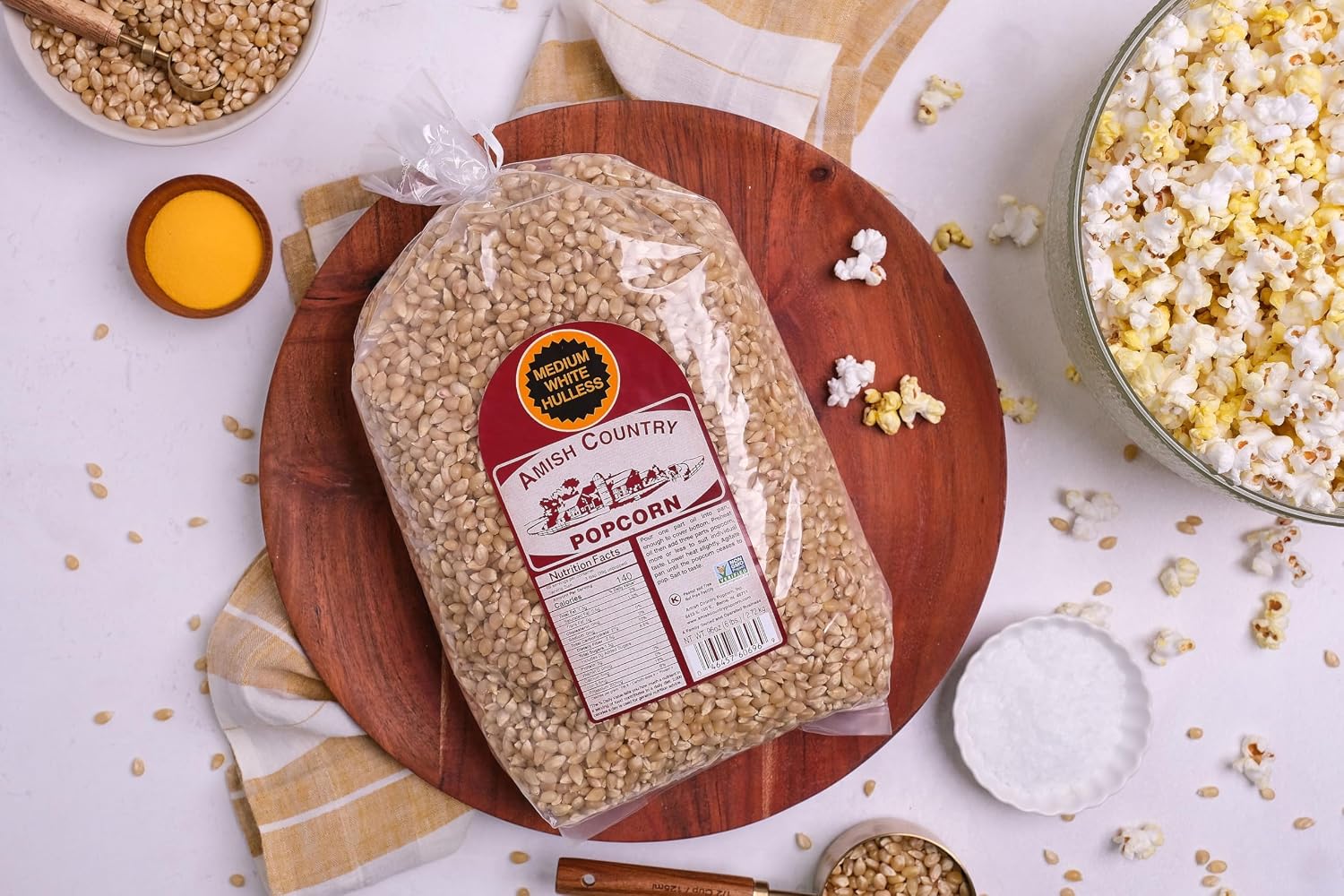 Amish Country Popcorn | 6 lb Bag | Medium White Popcorn Kernels | Old Fashioned, Non-GMO and Gluten Free (Medium White - 6 lb Bag)