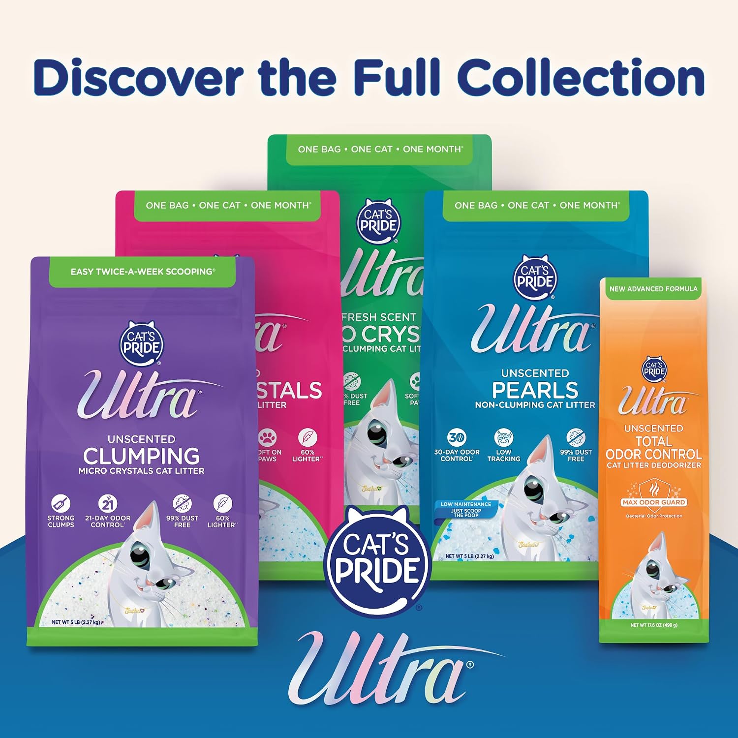 Ultra by Cat's Pride Micro Crystals Litter with 30-Day Odor Control, 5lbs