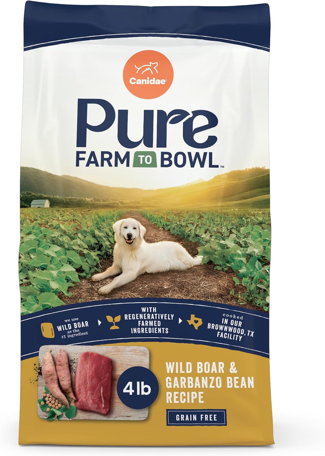 Canidae Pure Farm to Bowl Dry Dog Food - Balanced Nutrition for Adult Dogs - Limited Ingredient Formula - Grain, Wheat & Soy-Free - 22 lb - Wild-Caught Salmon & Sweet Potato Recipe