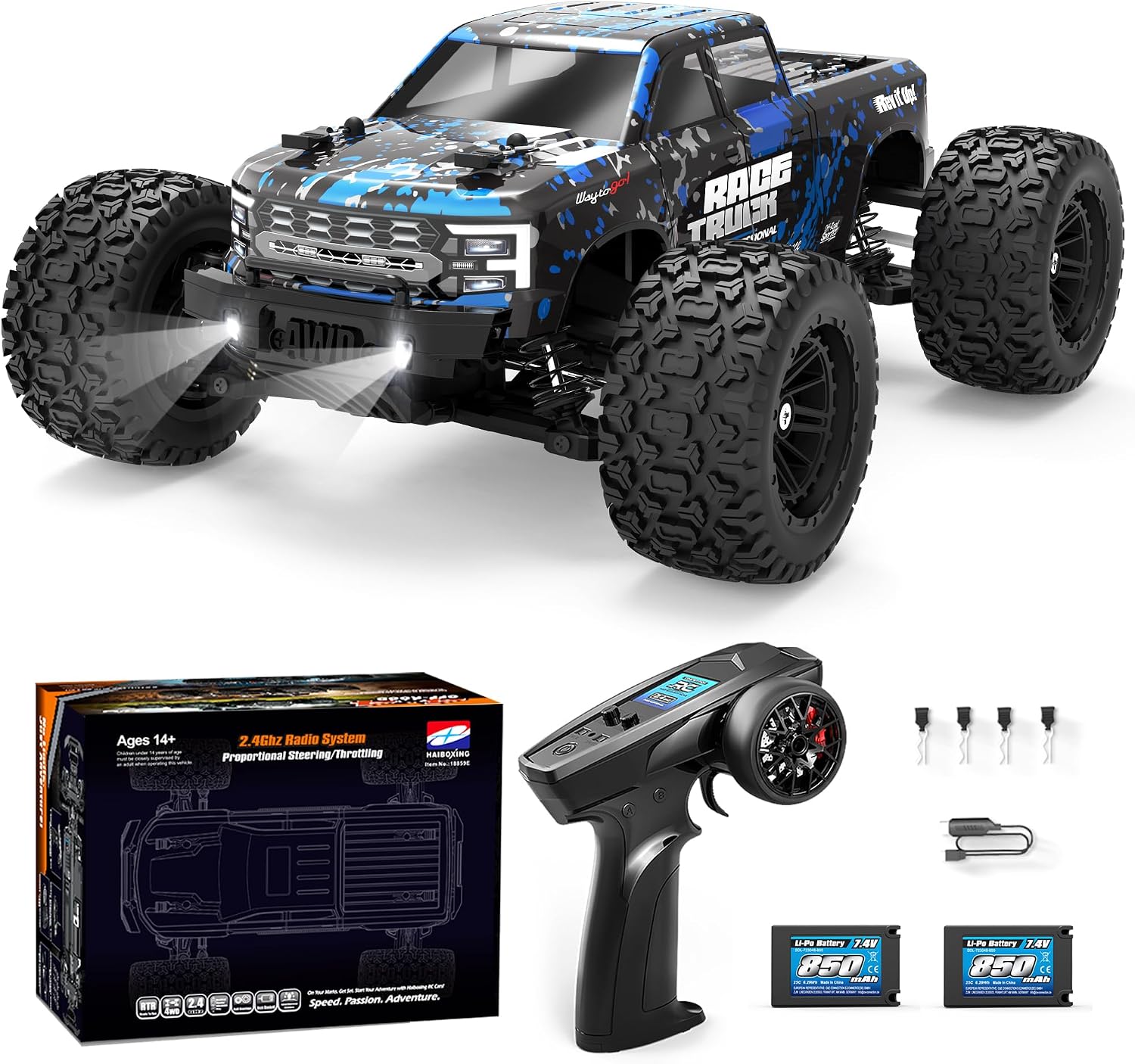 HAIBOXING RC Cars 1/18 Scale 4WD Off-Road Monster Trucks with 36+KM/H High Speed