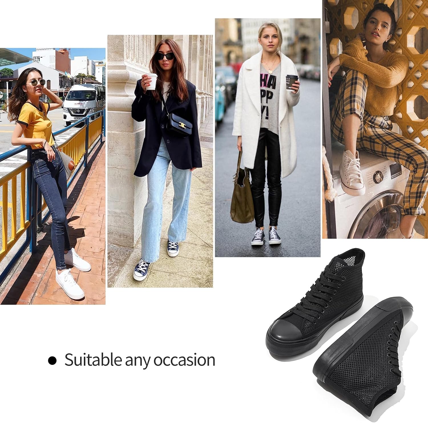 hash bubbie High Top Canvas Sneakers Fashion Walking Shoes