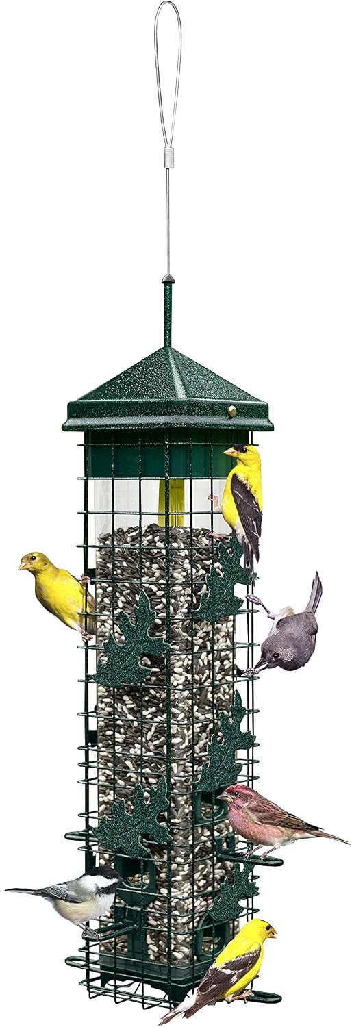 Squirrel Solution200 Squirrel-proof Bird Feeder w/6 Feeding Ports, 3.4-pound Seed Capacity, Free Seed Funnel | Six ports